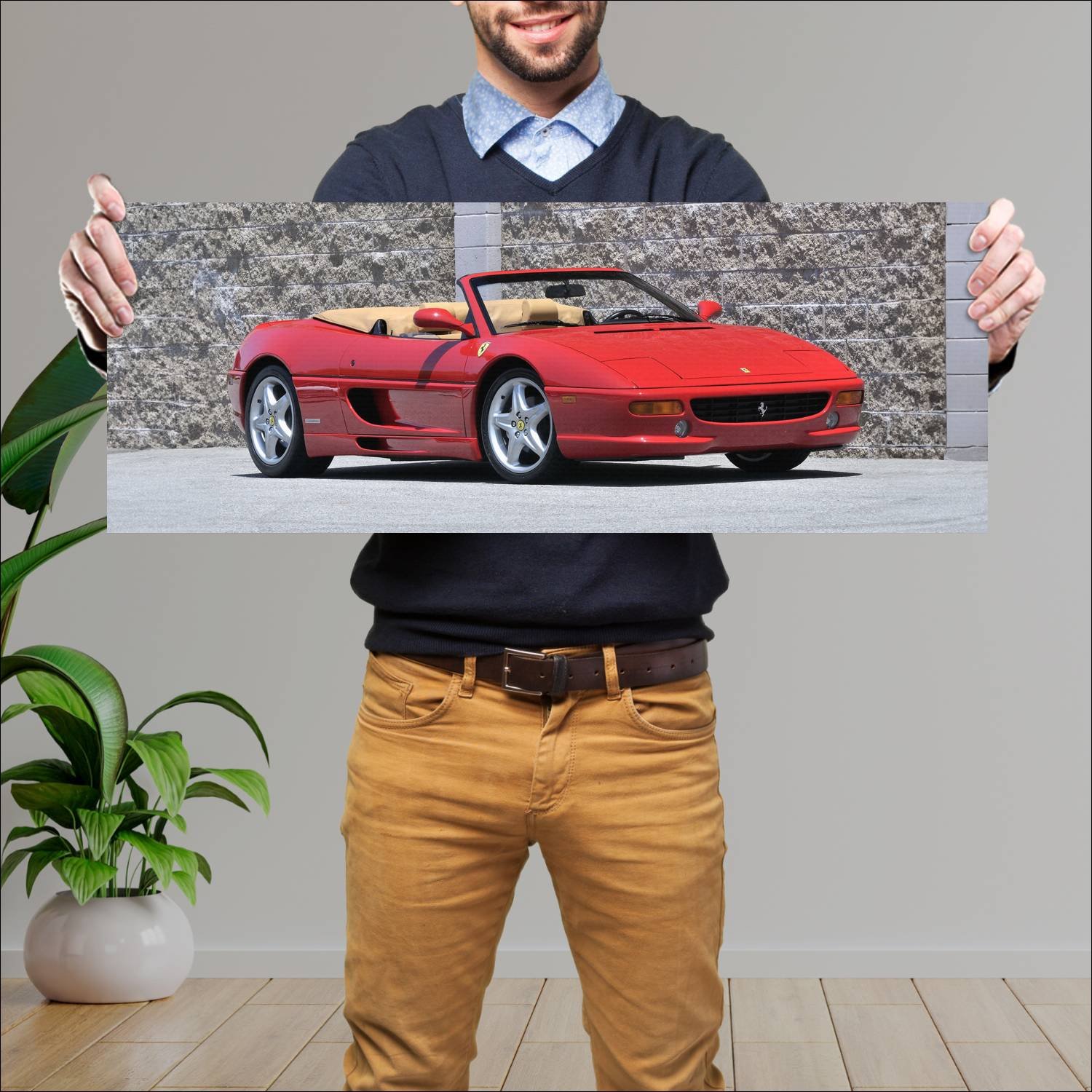 Cuadro grande 30x80cm 1995 ferrari f355 spider us 289 Ferrari