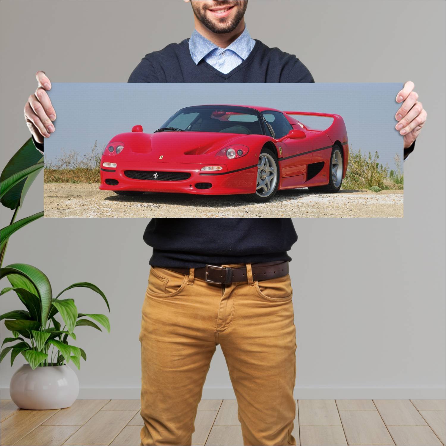 Cuadro grande 30x80cm 1995 ferrari f50 auto 291 Ferrari
