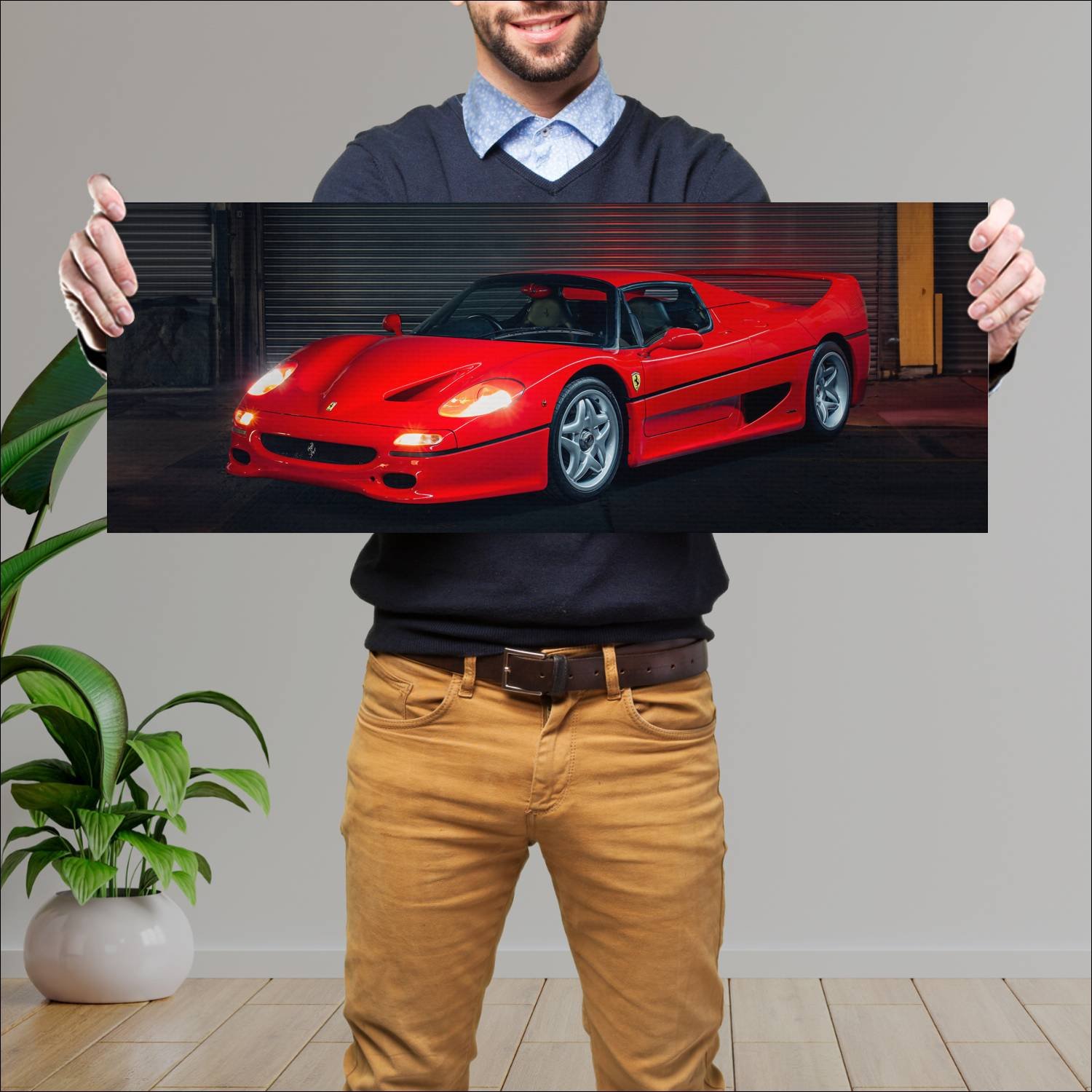 Cuadro grande 30x80cm 1995 ferrari f50 rhd auto 292 Ferrari