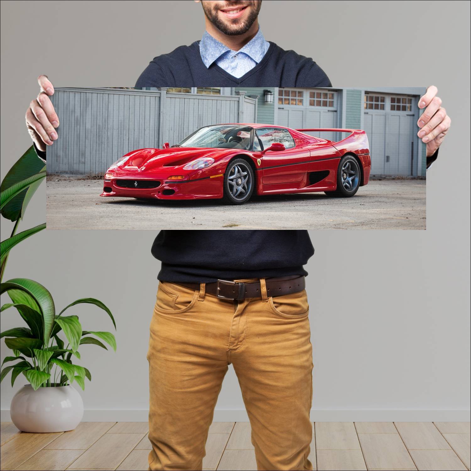 Cuadro grande 30x80cm 1995 ferrari f50 us auto 293 Ferrari
