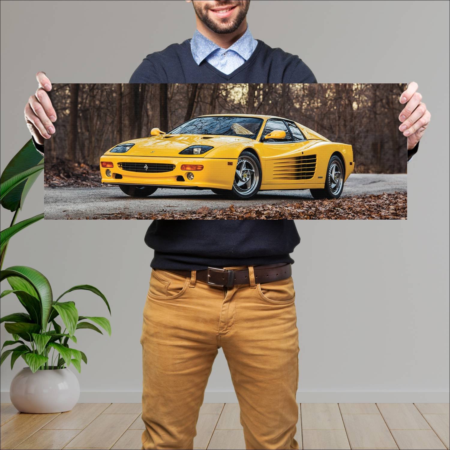 Cuadro grande 30x80cm 1995 ferrari f512 m us auto 294 Ferrari