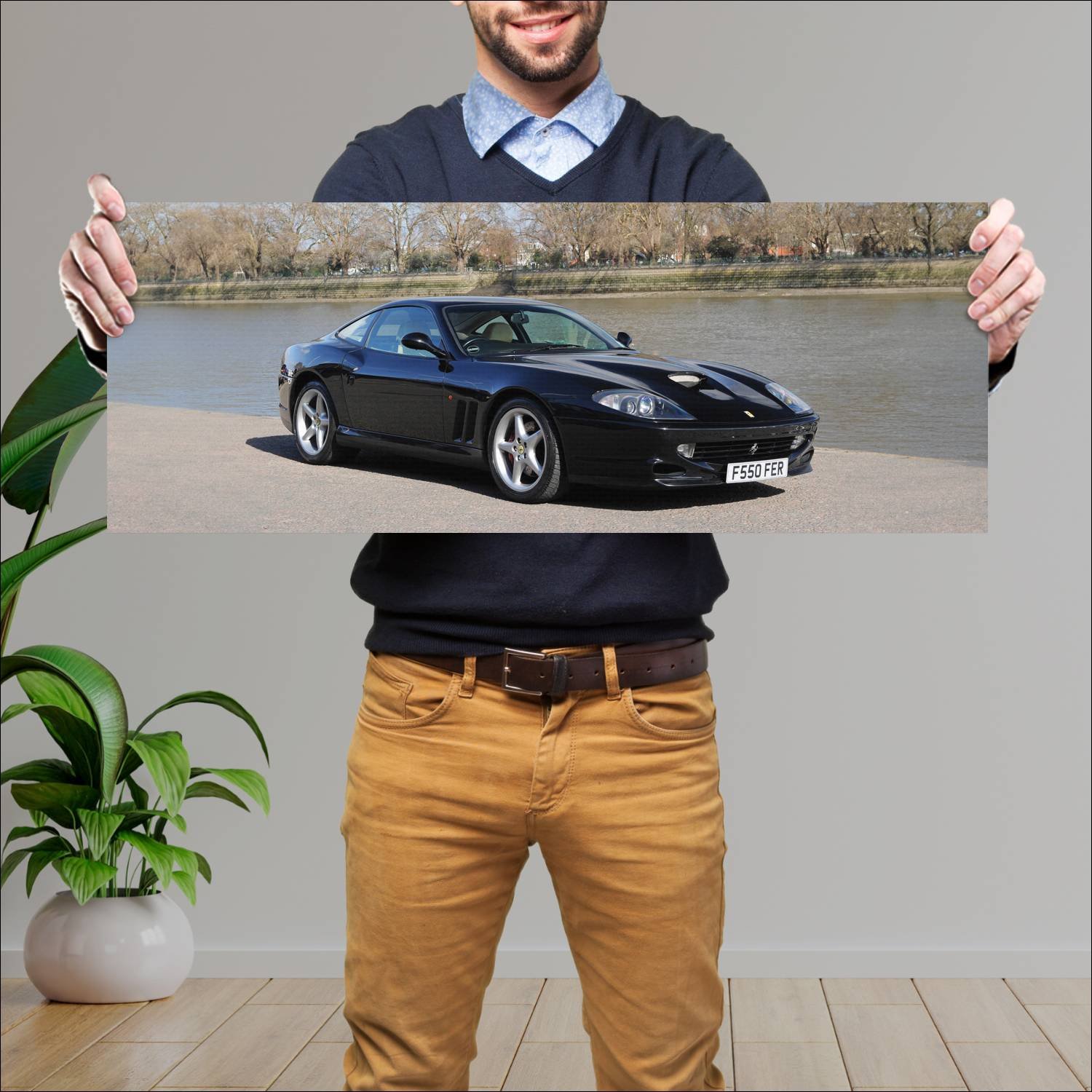 Cuadro grande 30x80cm 1996 ferrari 550 maranello u 299 Ferrari