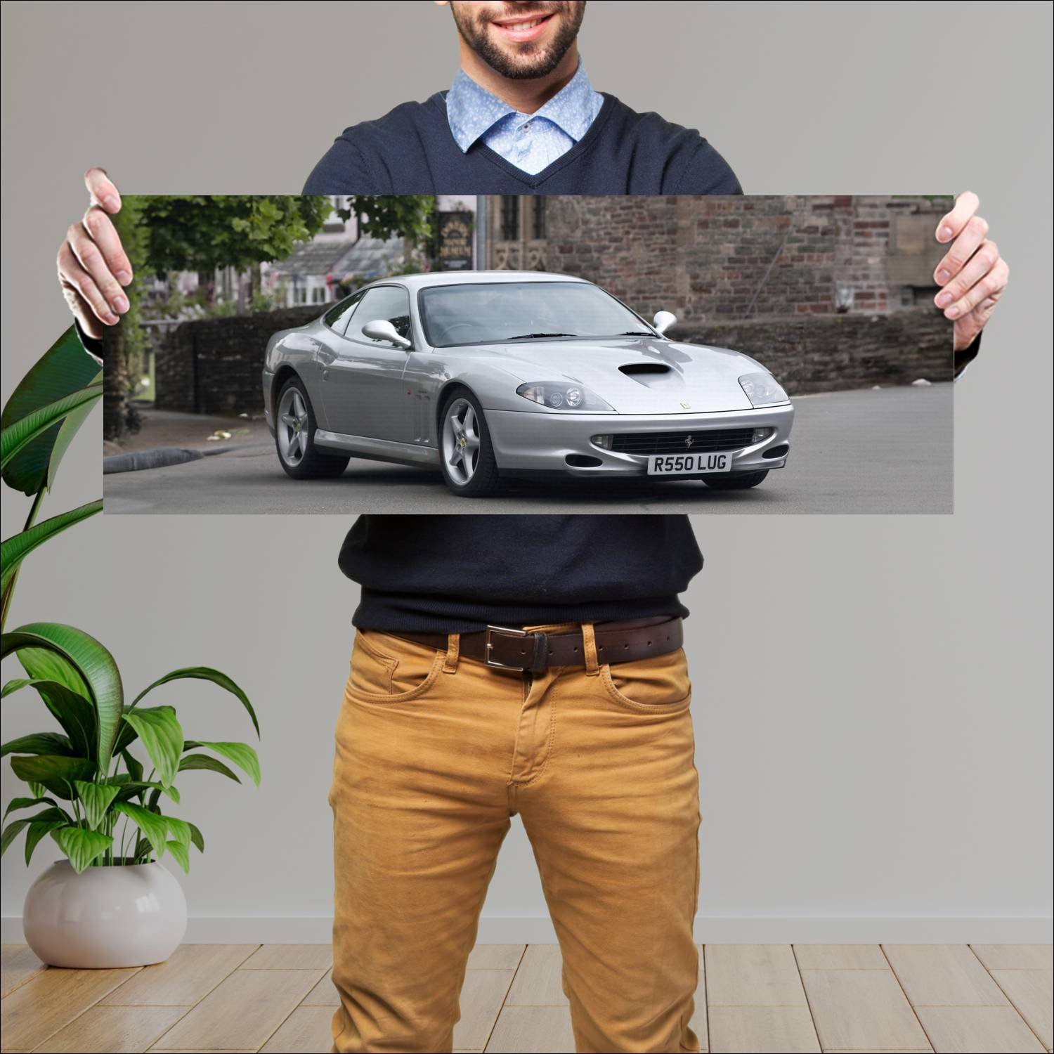 Cuadro grande 30x80cm 1996 ferrari 550 maranello u 300 Ferrari