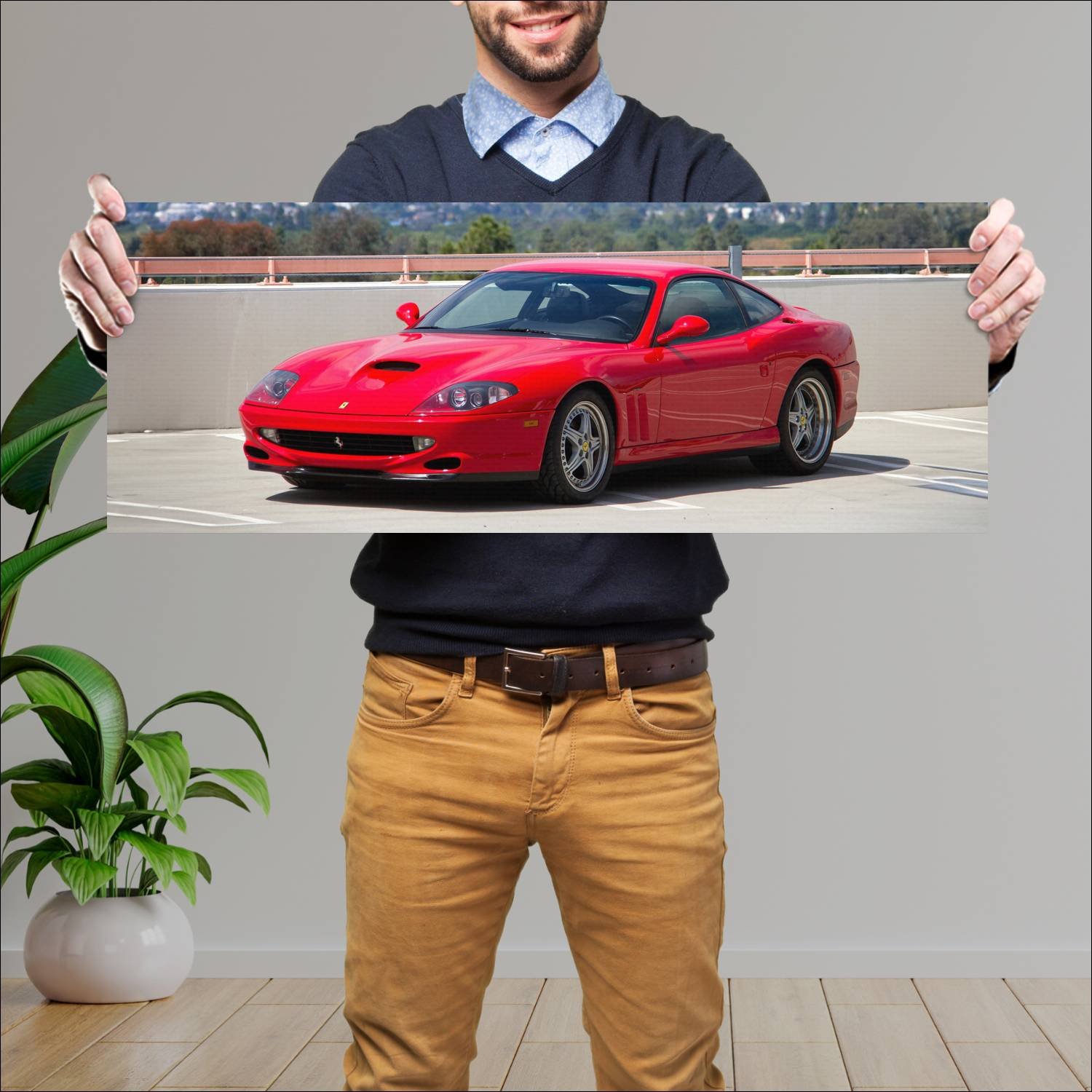 Cuadro grande 30x80cm 1996 ferrari 550 maranello u 302 Ferrari