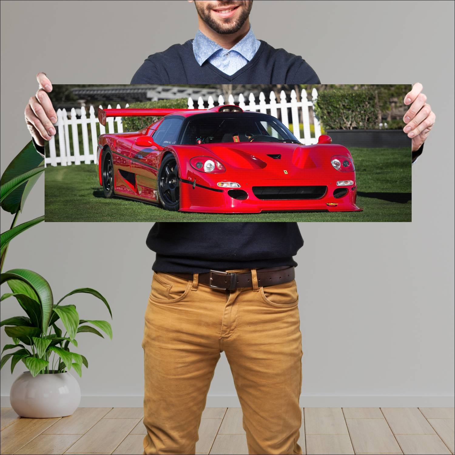 Cuadro grande 30x80cm 1996 ferrari f50 gt1 auto 304 Ferrari