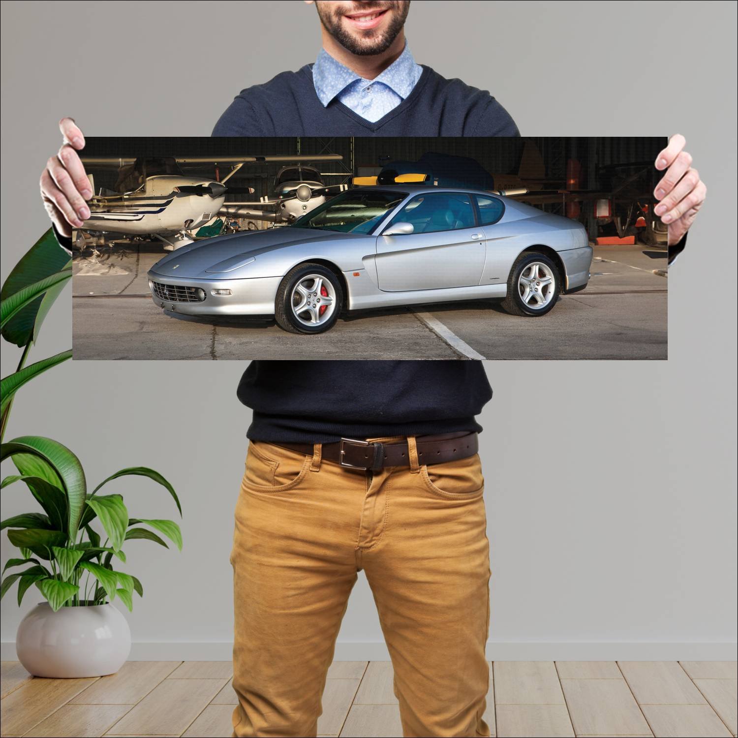 Cuadro grande 30x80cm 1998 ferrari 456m auto 307 Ferrari