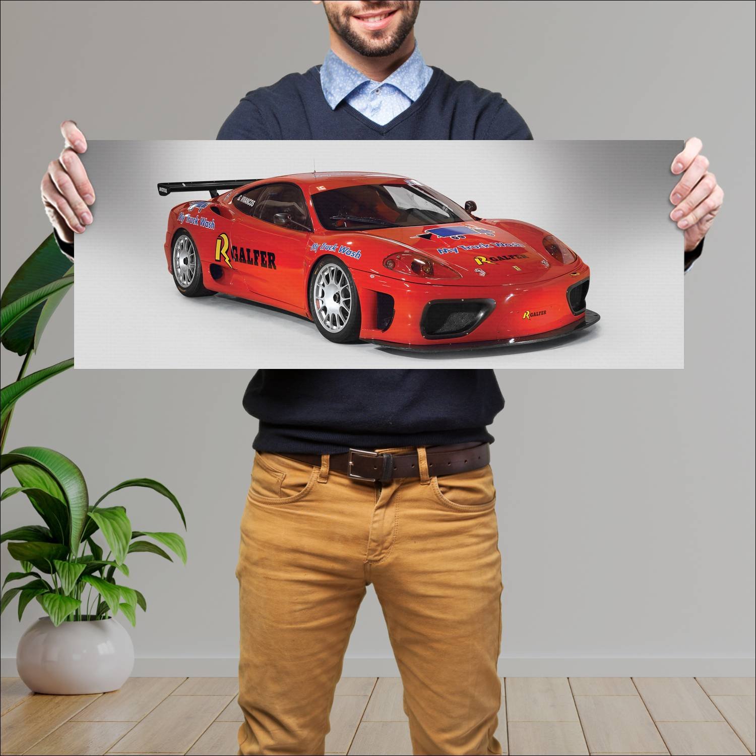 Cuadro grande 30x80cm 2000 ferrari 360 n gt auto 318 Ferrari