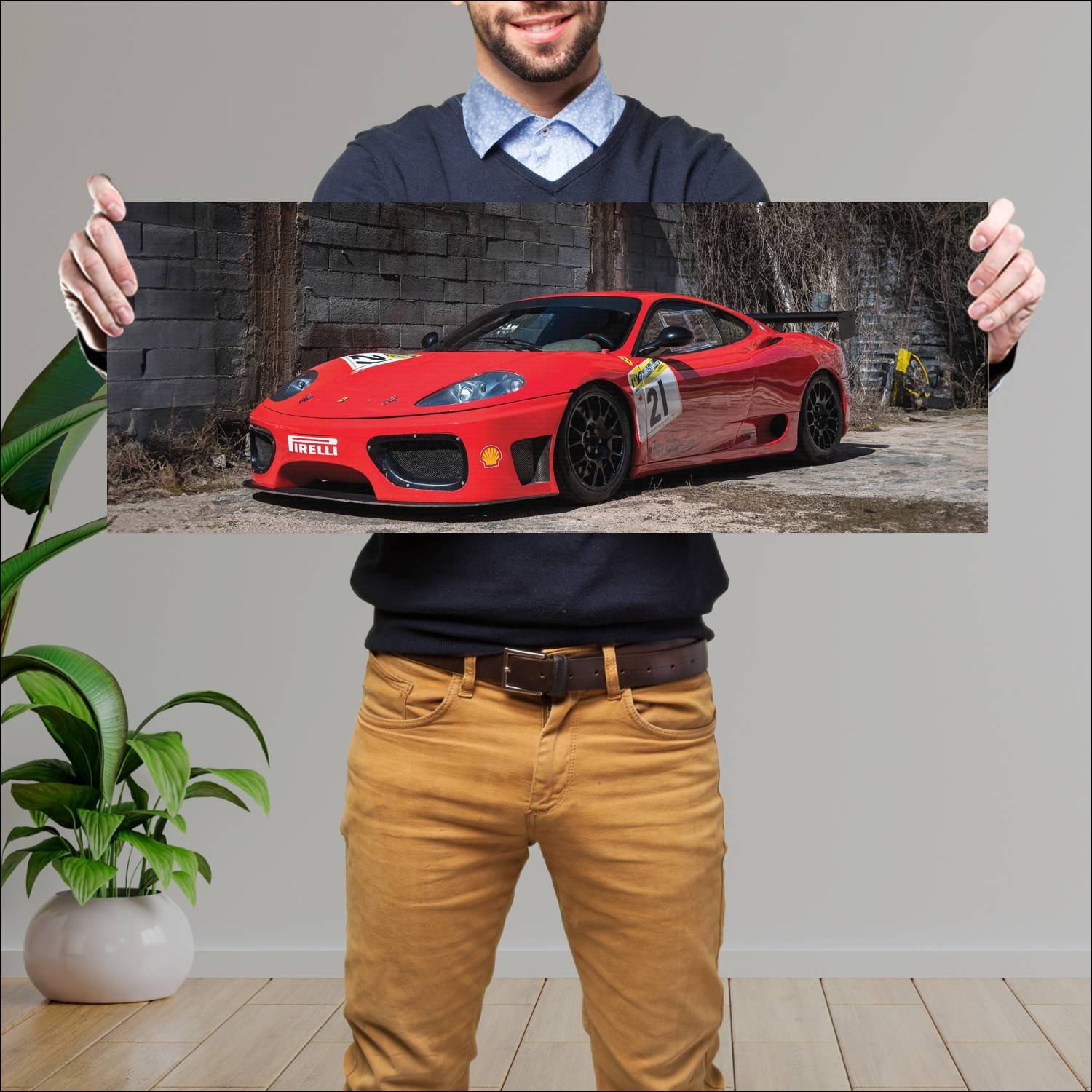 Cuadro grande 30x80cm 2000 ferrari 360 n gt auto 319 Ferrari