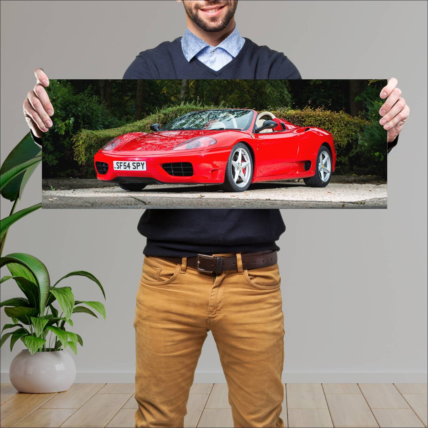 Cuadro grande 30x80cm 2000 ferrari 360 spider uk 7 321 Ferrari