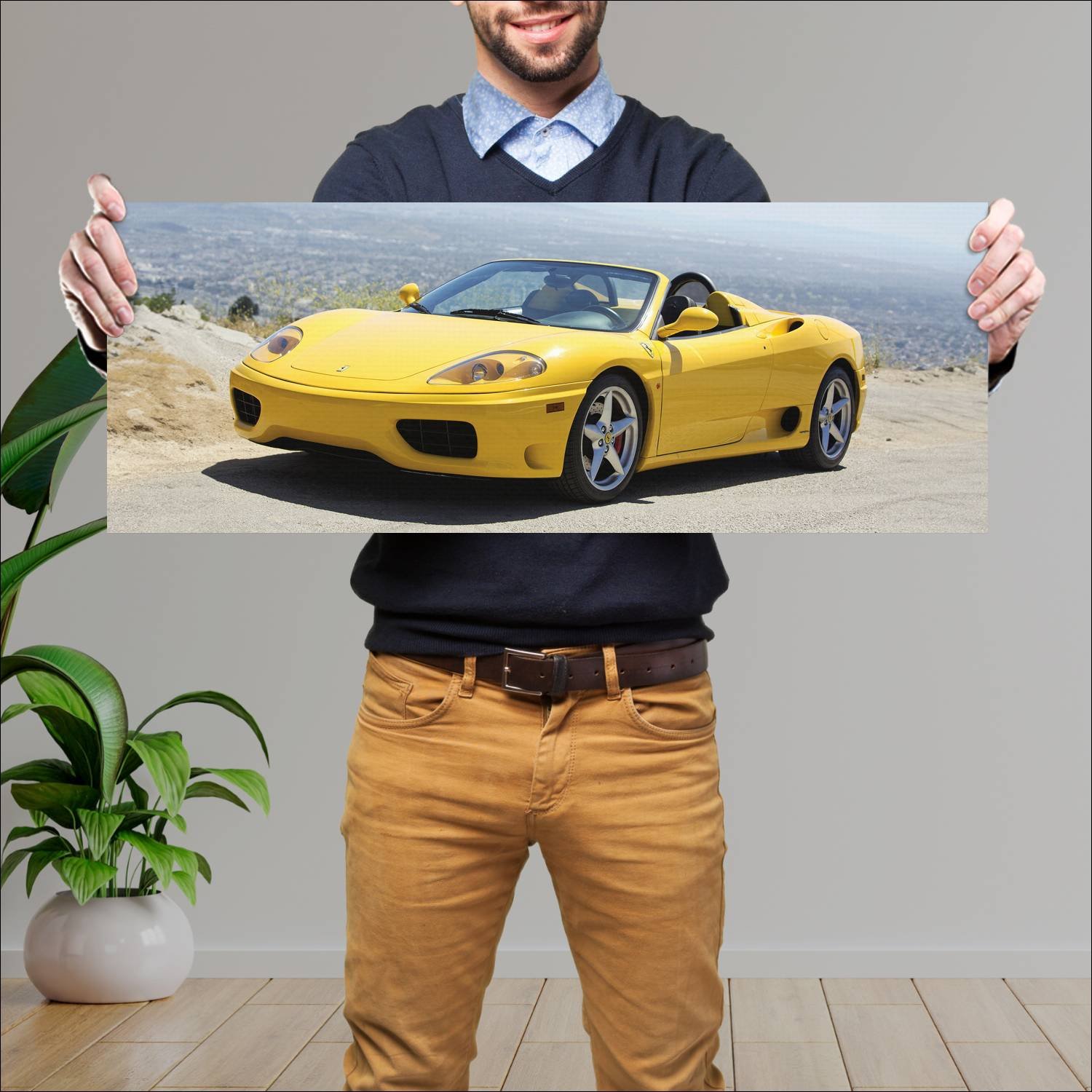 Cuadro grande 30x80cm 2000 ferrari 360 spider us 7 323 Ferrari