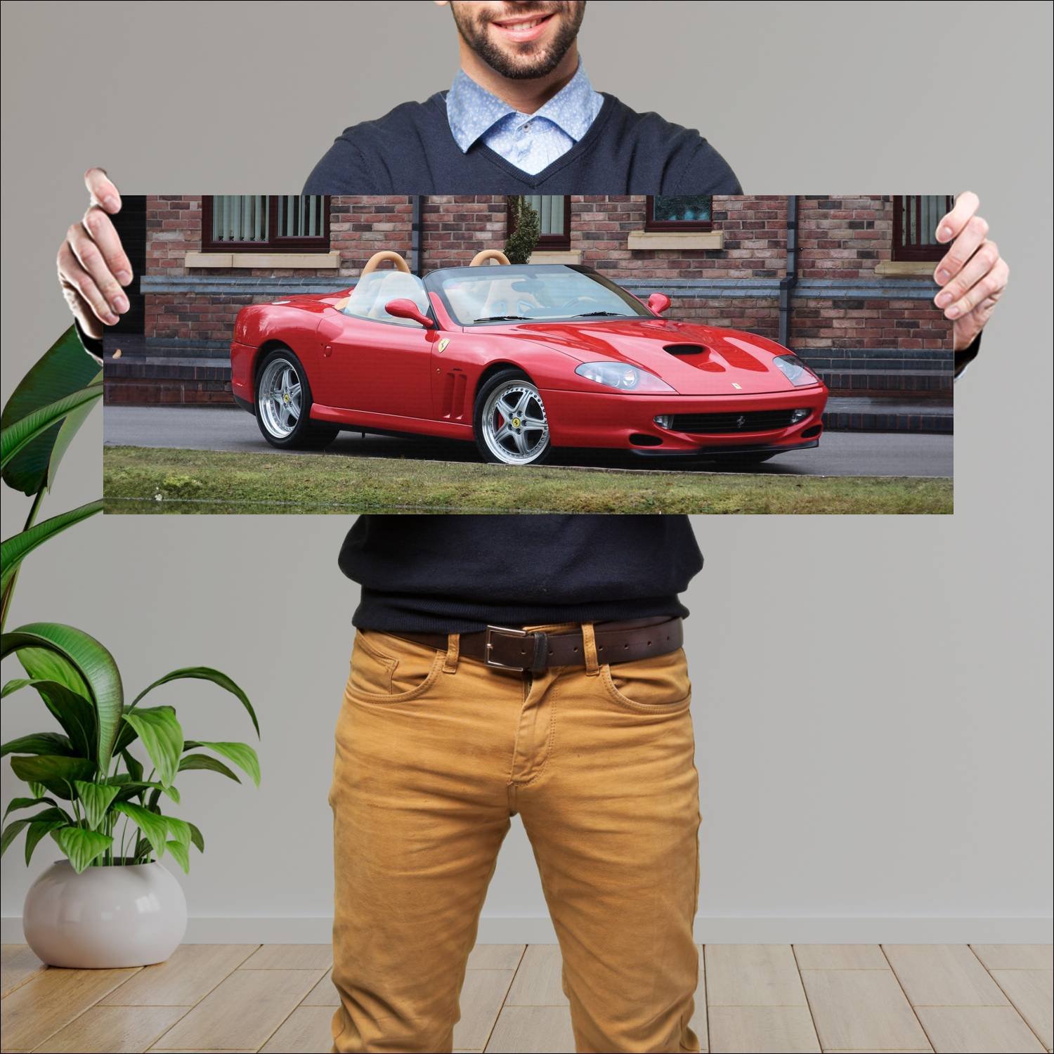 Cuadro grande 30x80cm 2000 ferrari 550 barchetta p 324 Ferrari