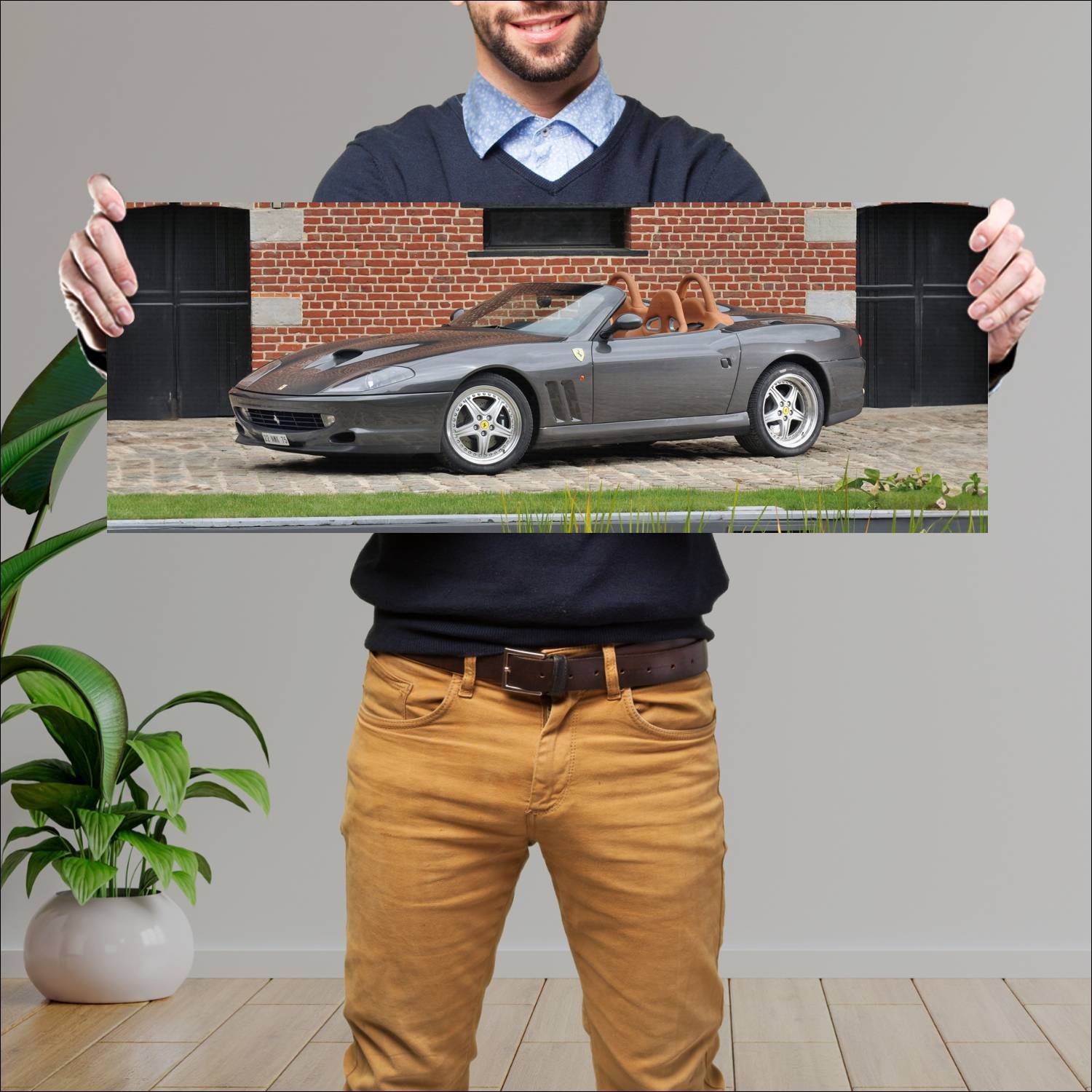 Cuadro grande 30x80cm 2000 ferrari 550 barchetta p 325 Ferrari