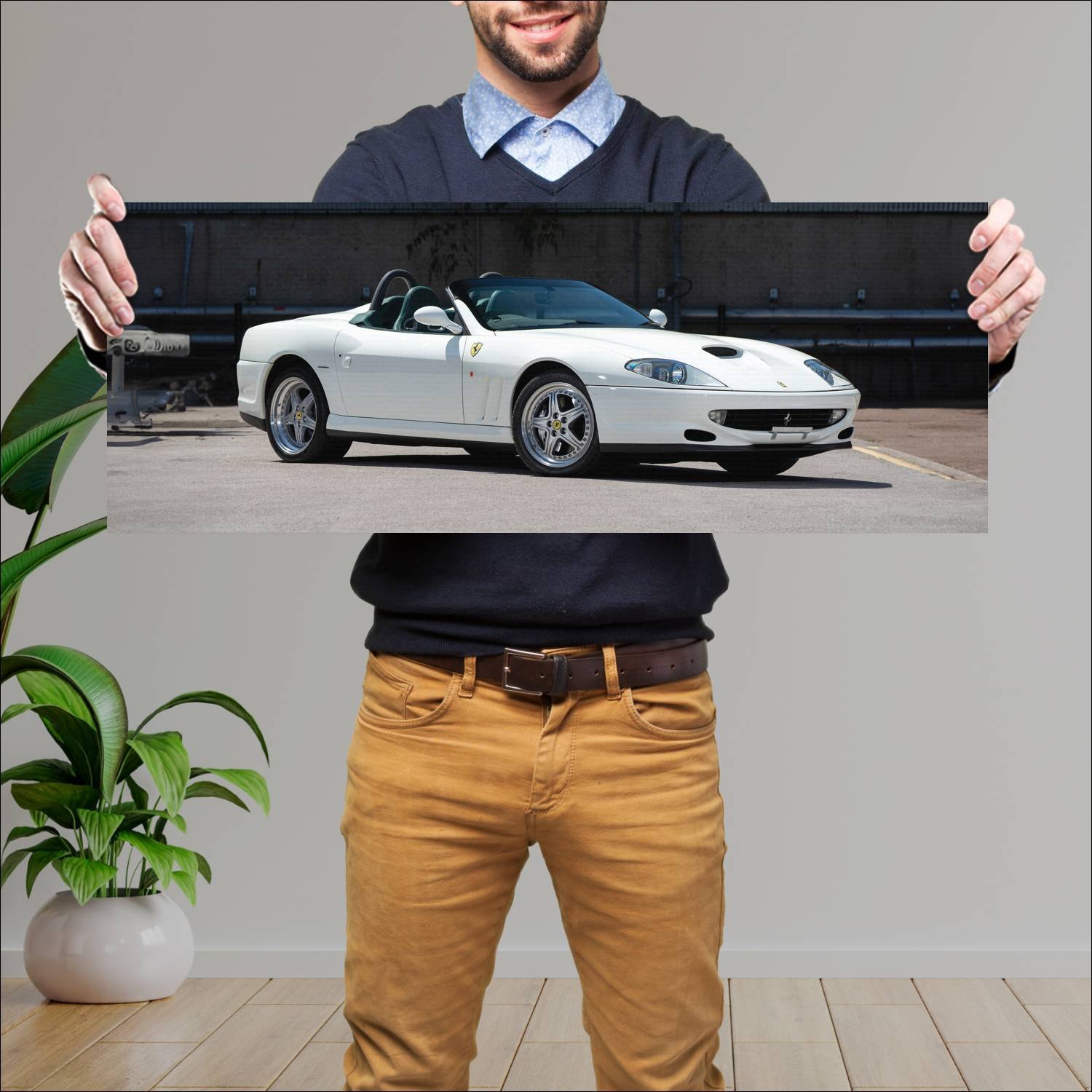 Cuadro grande 30x80cm 2000 ferrari 550 barchetta p 326 Ferrari