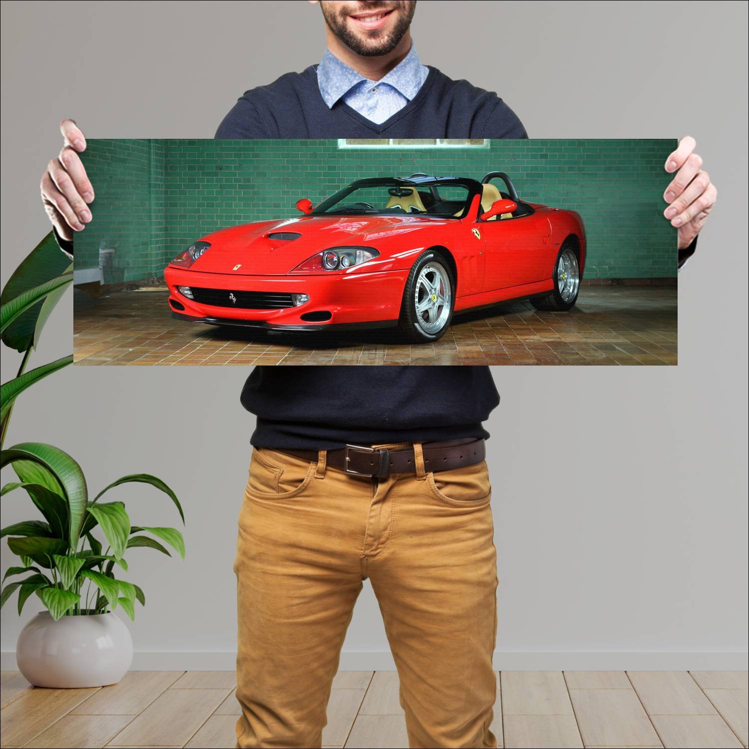 Cuadro grande 30x80cm 2000 ferrari 550 barchetta p 327 Ferrari