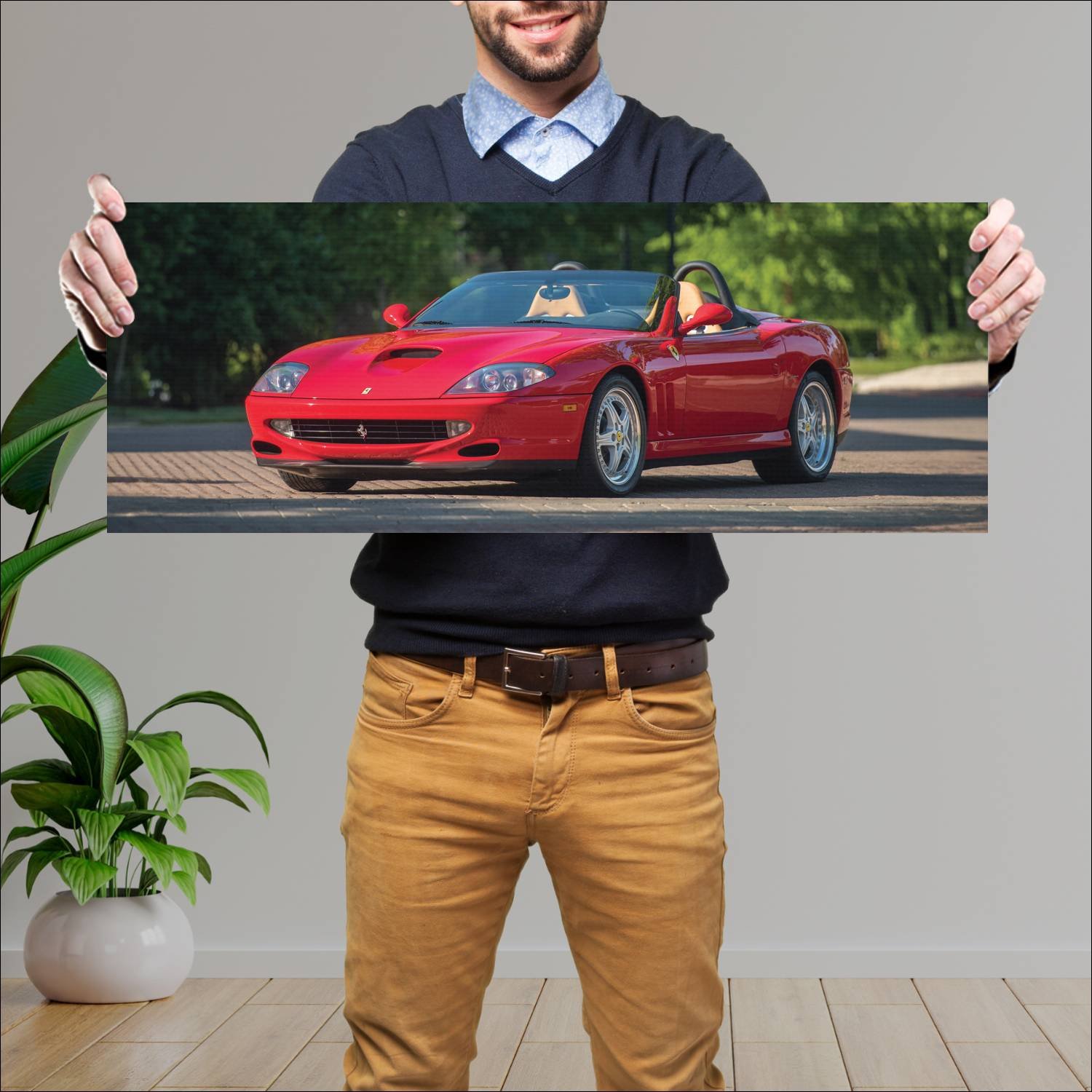 Cuadro grande 30x80cm 2000 ferrari 550 barchetta p 328 Ferrari