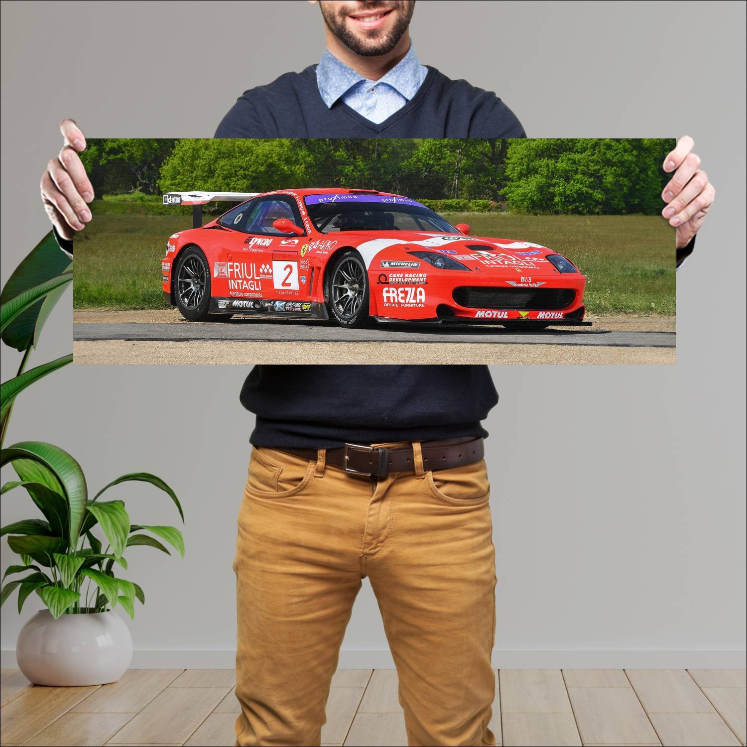 Cuadro grande 30x80cm 2001 ferrari 550 gto auto 331 Ferrari