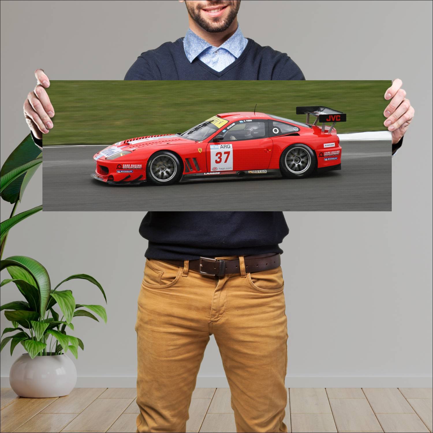 Cuadro grande 30x80cm 2001 ferrari 550 gts maranel 332 Ferrari
