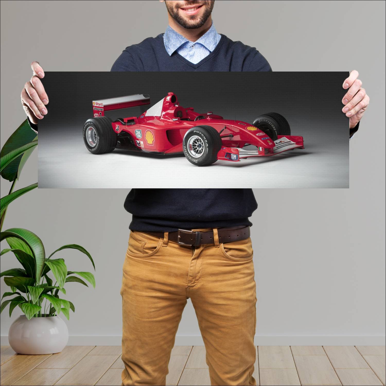 Cuadro grande 30x80cm 2001 ferrari f2001 auto 334 Ferrari