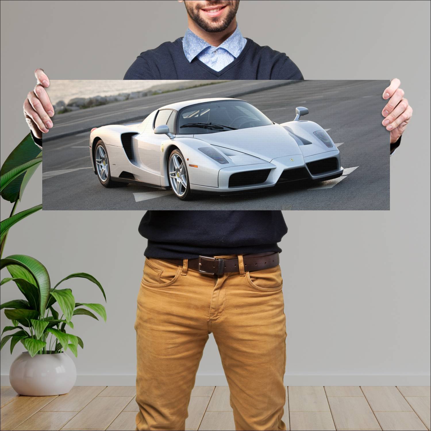 Cuadro grande 30x80cm 2002 enzo ferrari us auto 336 Ferrari