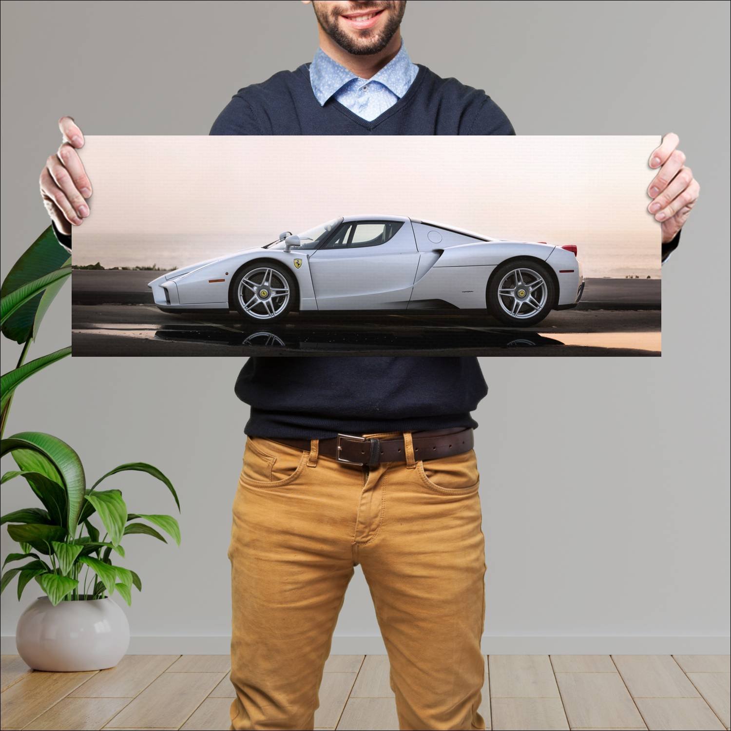 Cuadro grande 30x80cm 2002 enzo ferrari us auto 337 Ferrari