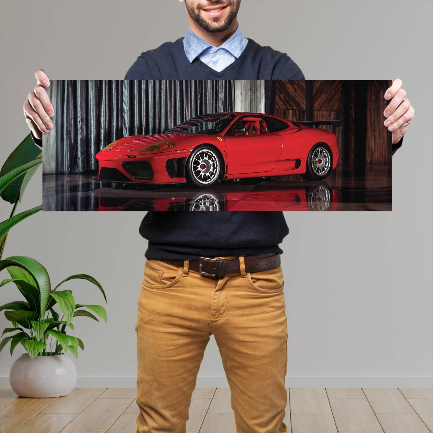 Cuadro grande 30x80cm 2002 ferrari 360 gt auto 339 Ferrari