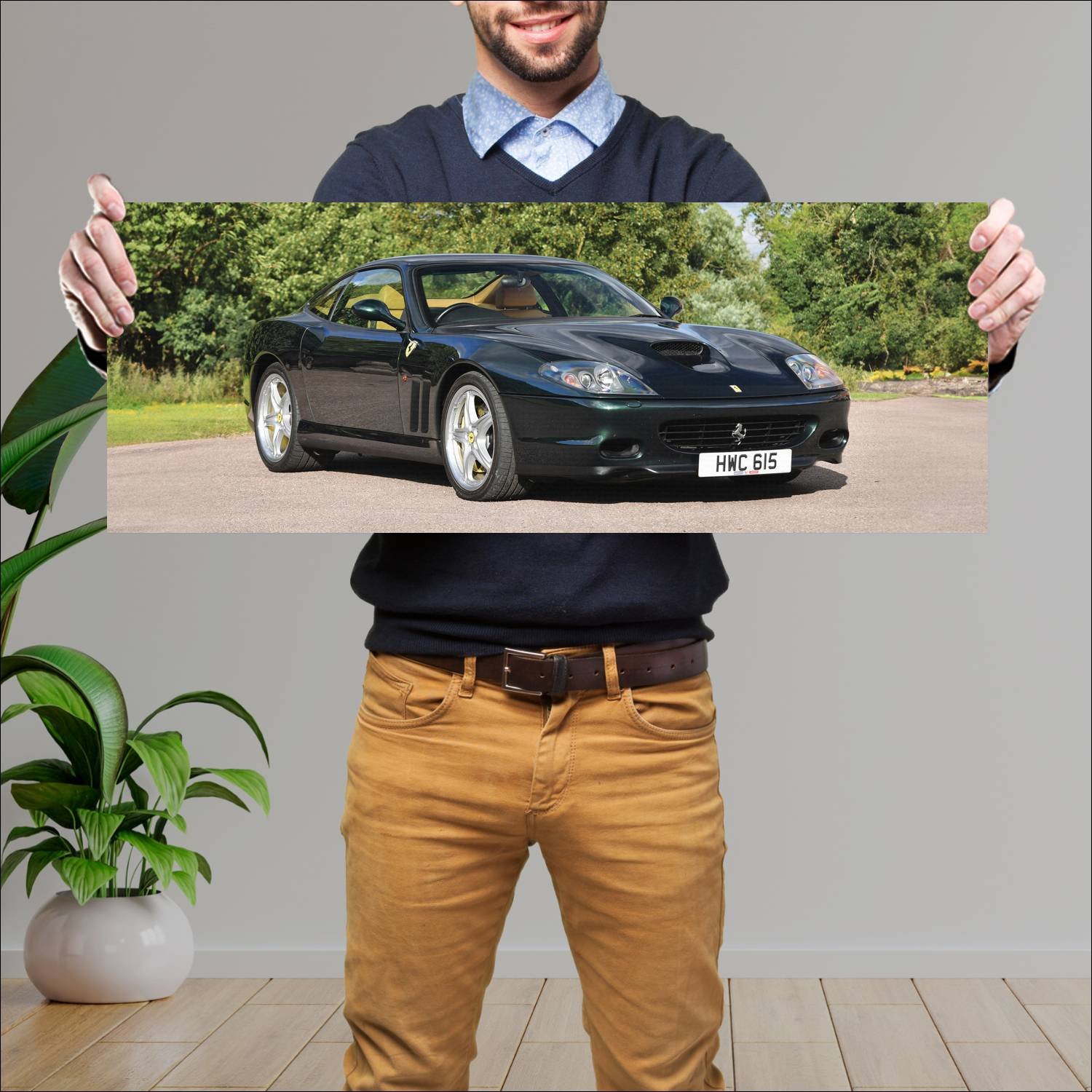 Cuadro grande 30x80cm 2002 ferrari 575m maranello 343 Ferrari