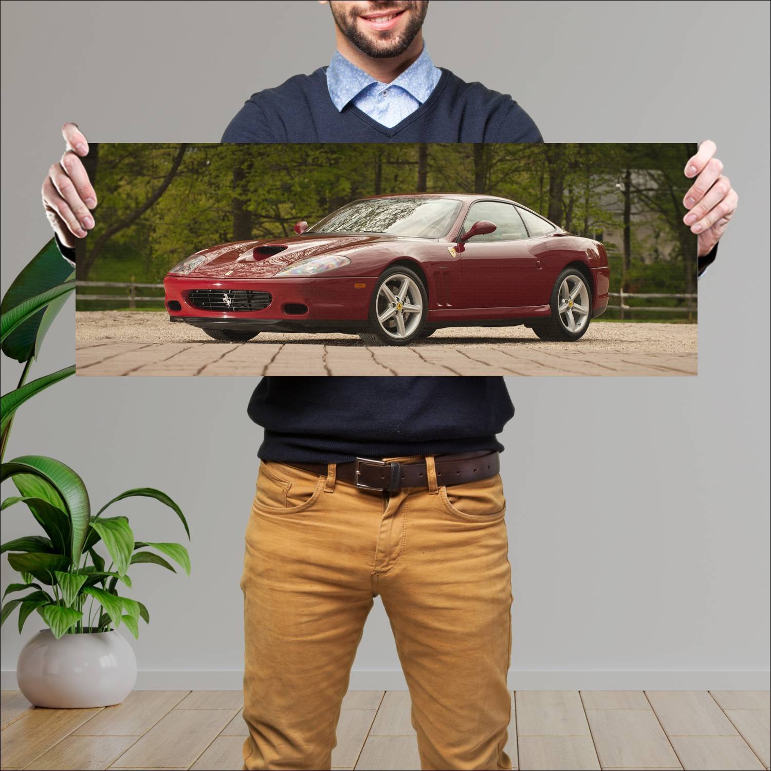 Cuadro grande 30x80cm 2002 ferrari 575m maranello 344 Ferrari