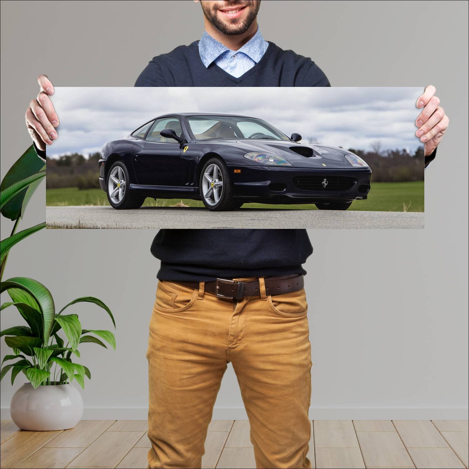 Cuadro grande 30x80cm 2002 ferrari 575m maranello 345 Ferrari