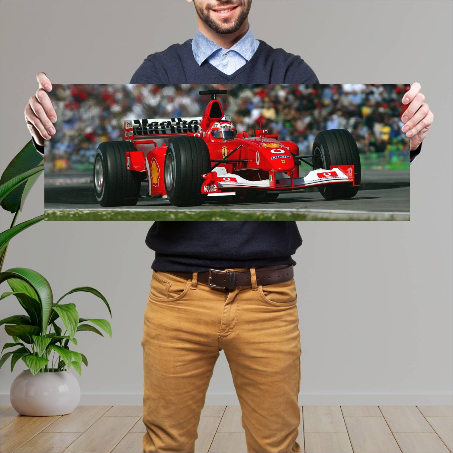 Cuadro grande 30x80cm 2002 ferrari f2002 auto 346 Ferrari