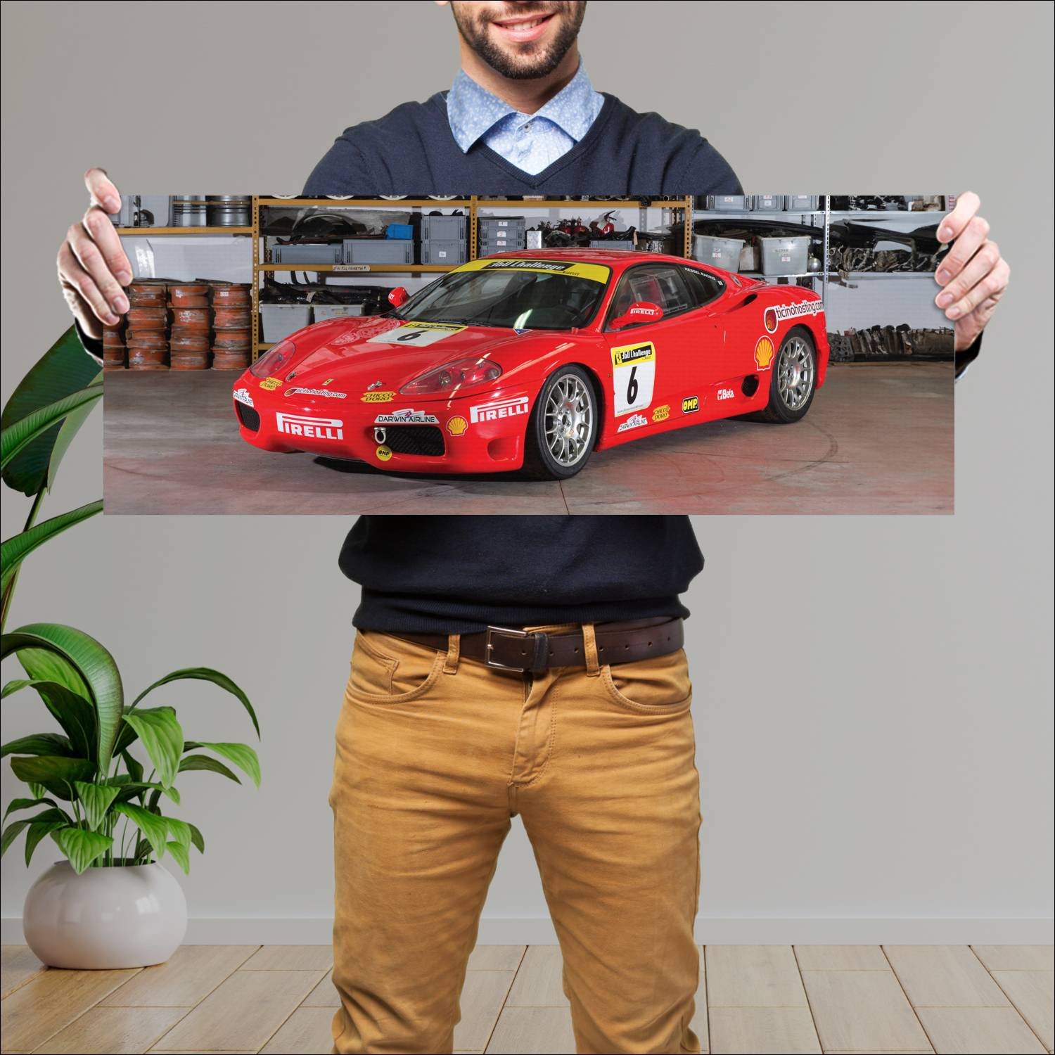 Cuadro grande 30x80cm 2003 ferrari 360 challenge 7 347 Ferrari