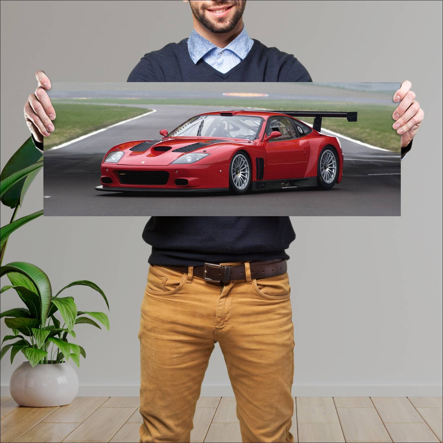 Cuadro grande 30x80cm 2003 ferrari 575 gtc auto 351 Ferrari