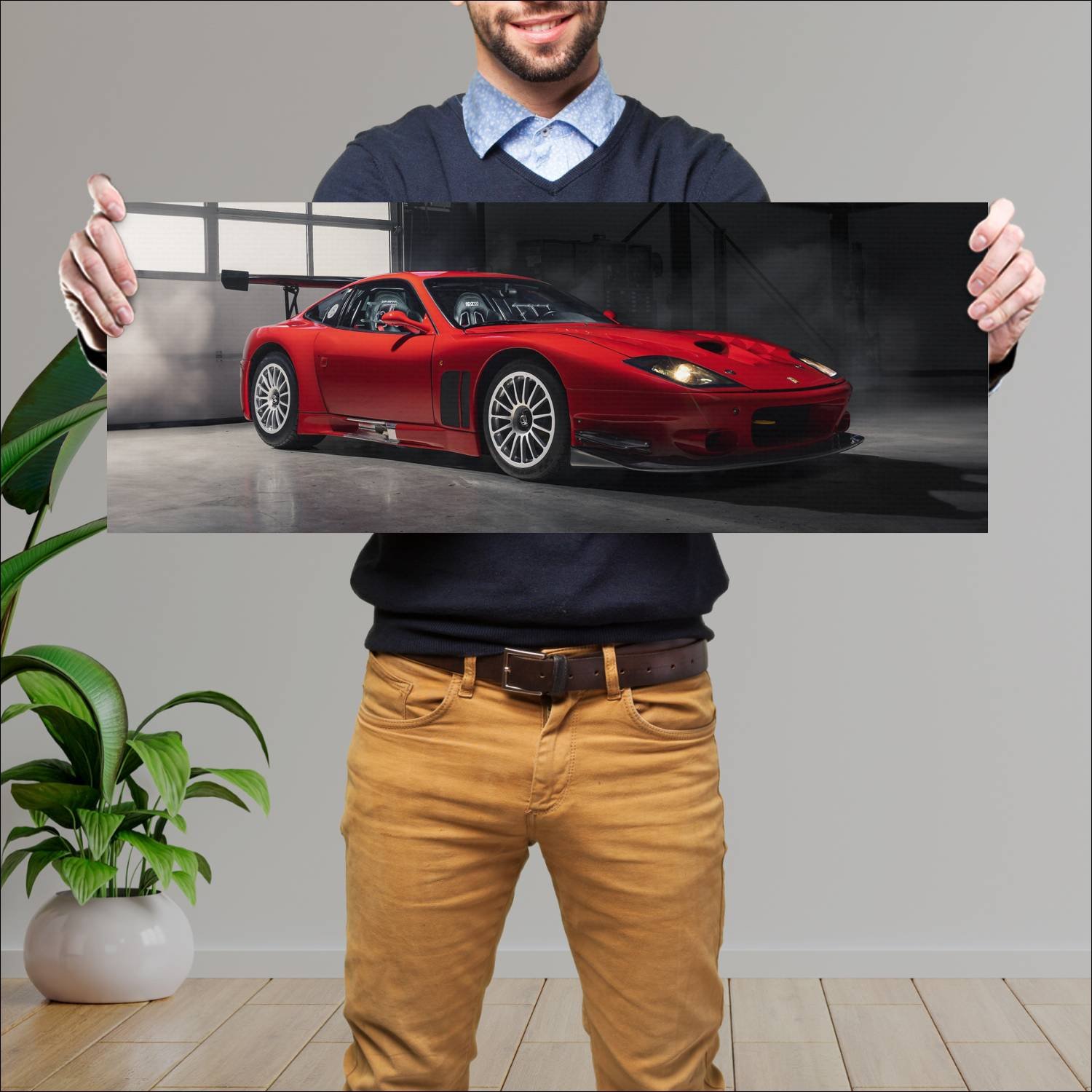 Cuadro grande 30x80cm 2003 ferrari 575 gtc stradal 352 Ferrari