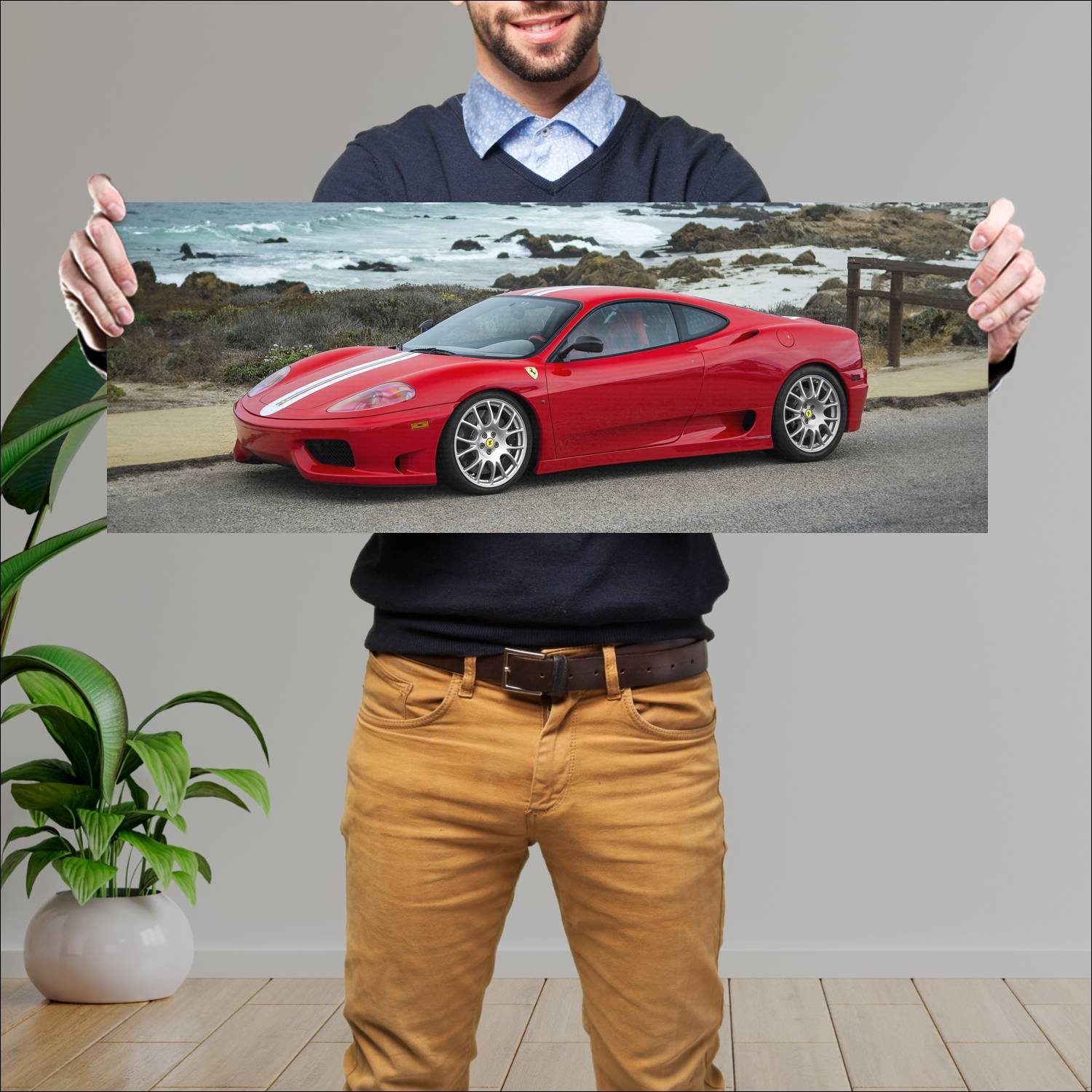 Cuadro grande 30x80cm 2003 ferrari challenge strad 355 Ferrari