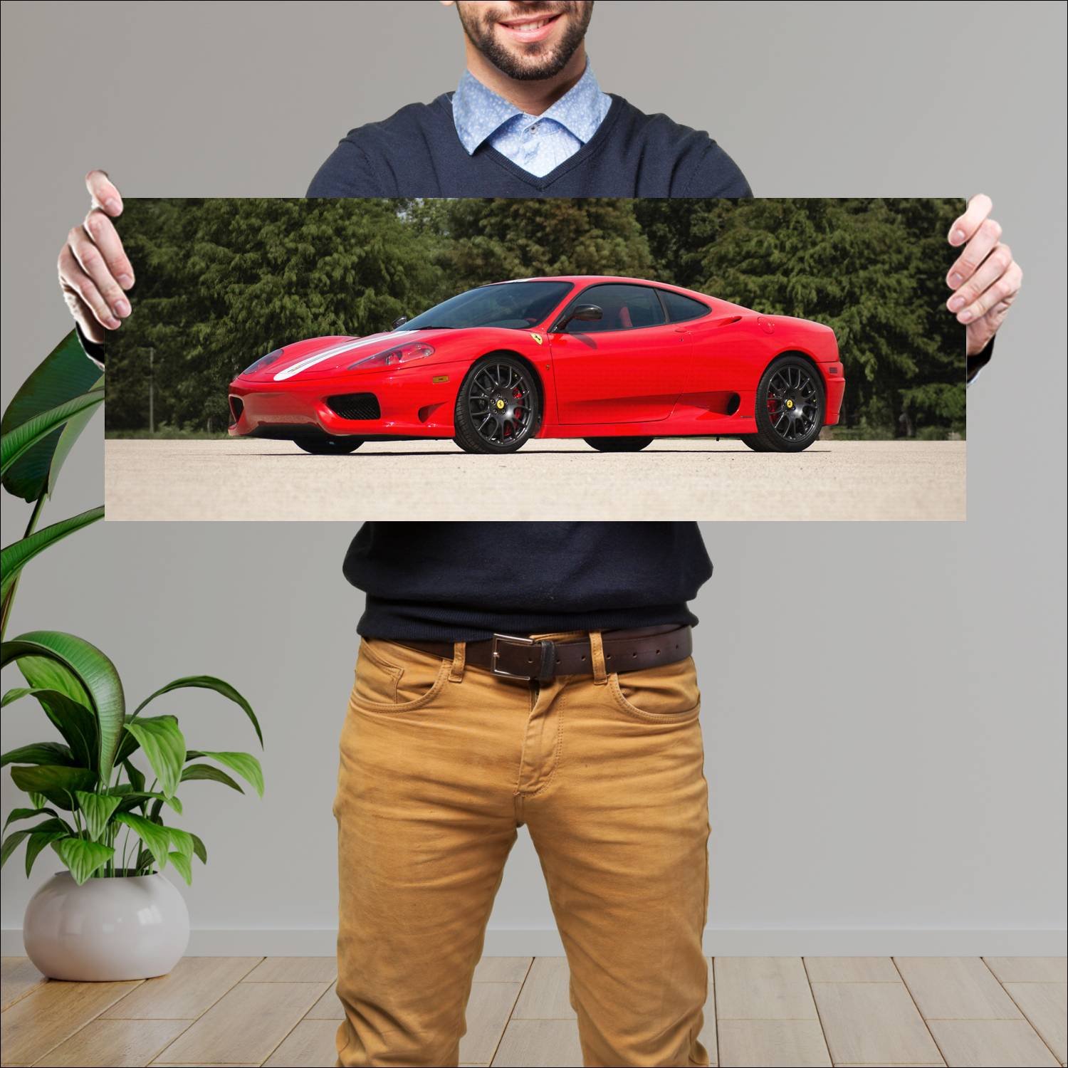 Cuadro grande 30x80cm 2003 ferrari challenge strad 356 Ferrari