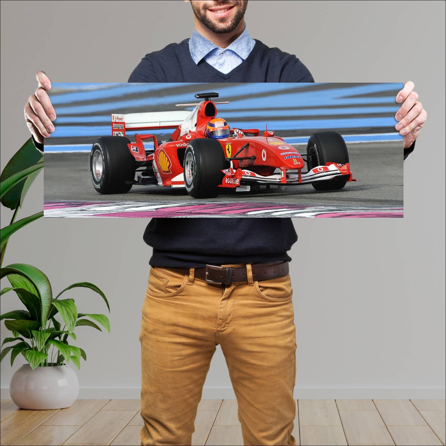 Cuadro grande 30x80cm 2004 ferrari f2004 auto 364 Ferrari