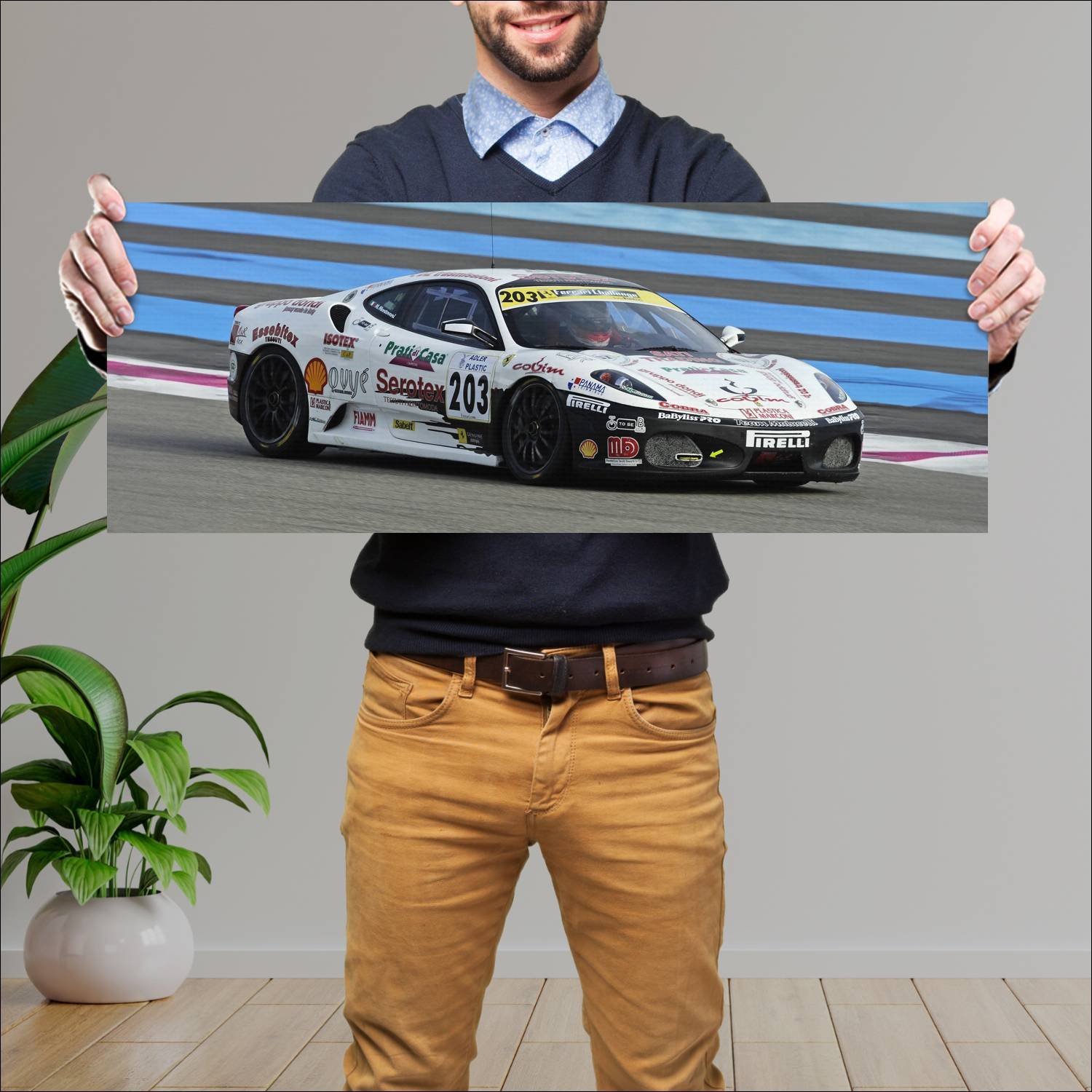 Cuadro grande 30x80cm 2005 ferrari f430 challenge 376 Ferrari