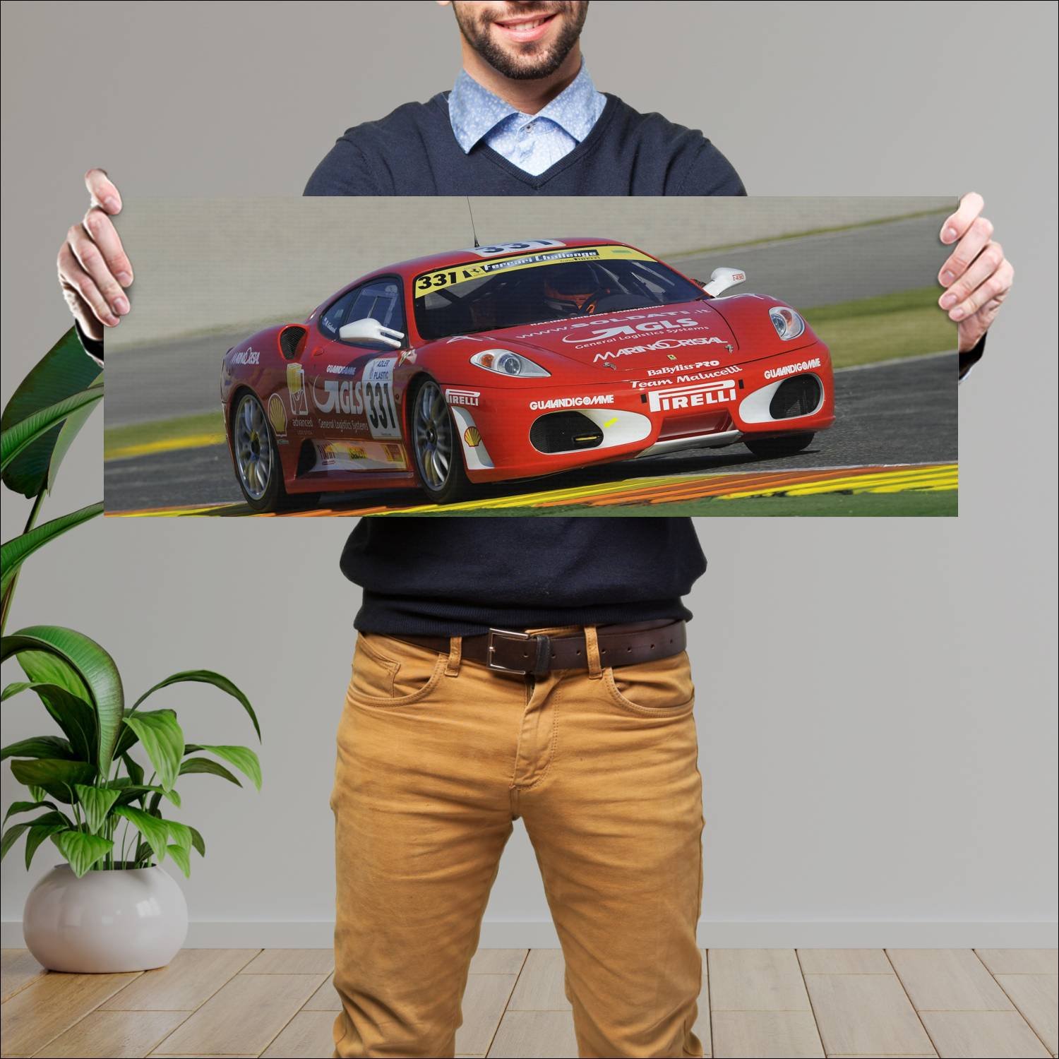 Cuadro grande 30x80cm 2005 ferrari f430 challenge 377 Ferrari