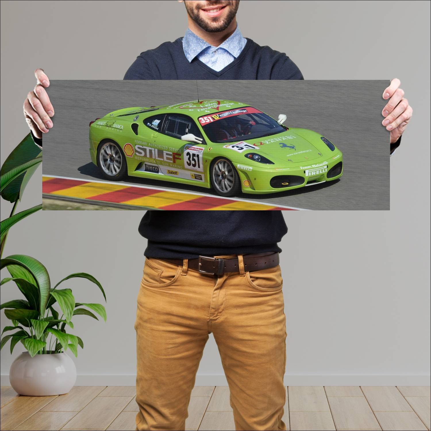 Cuadro grande 30x80cm 2005 ferrari f430 challenge 378 Ferrari