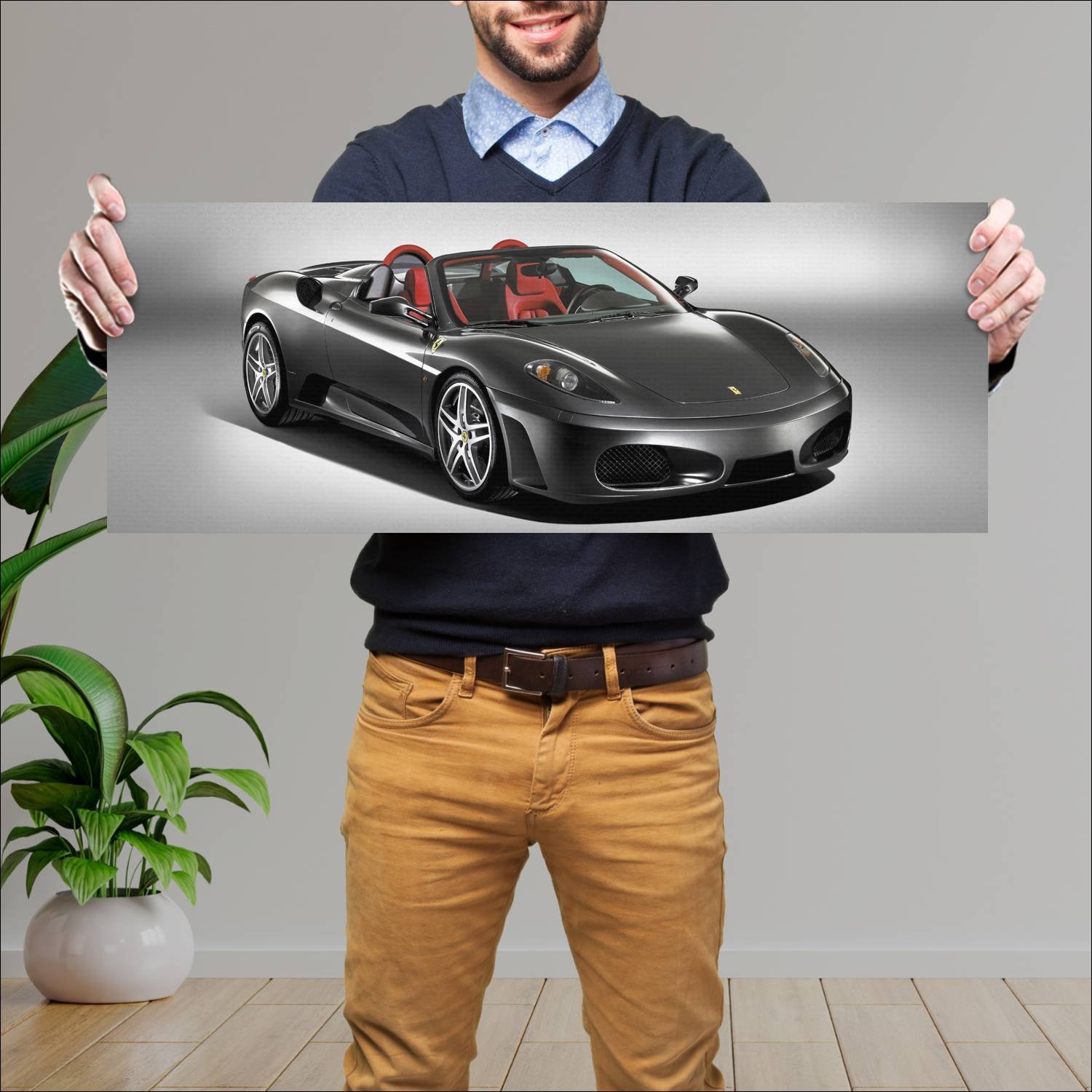 Cuadro grande 30x80cm 2005 ferrari f430 spider 711 379 Ferrari
