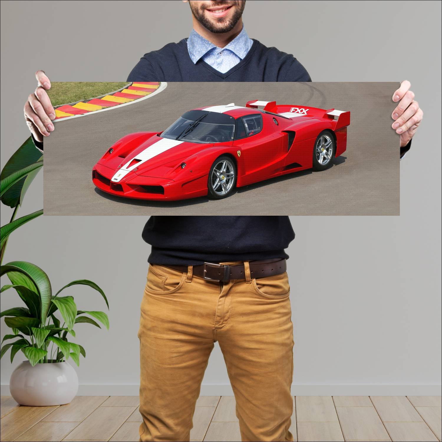 Cuadro grande 30x80cm 2005 ferrari fxx auto 383 Ferrari