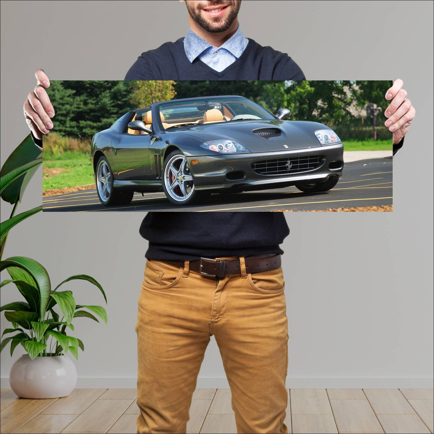 Cuadro grande 30x80cm 2005 ferrari superamerica us 390 Ferrari