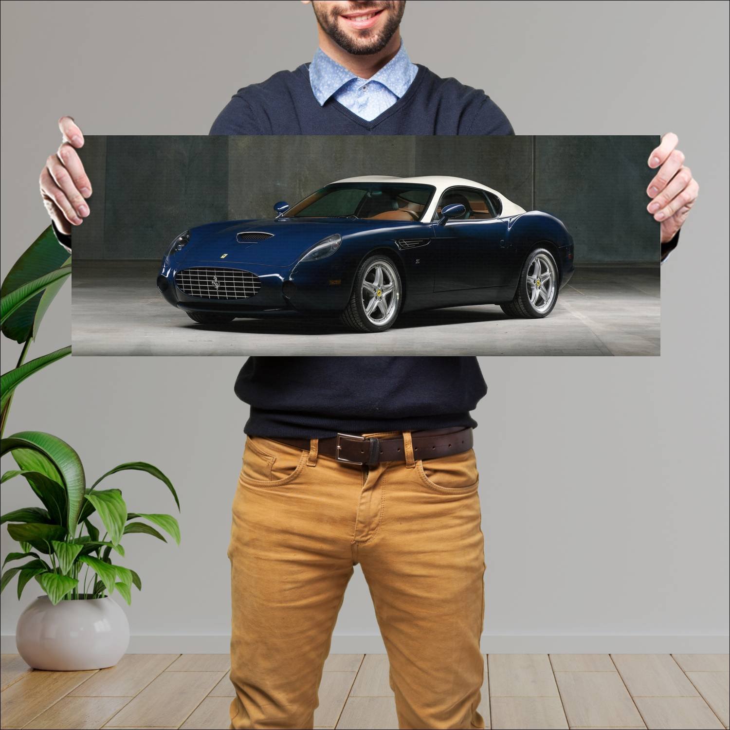 Cuadro grande 30x80cm 2006 ferrari 575 gtz auto 391 Ferrari
