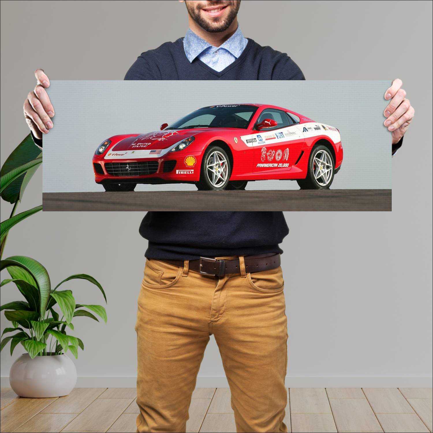 Cuadro grande 30x80cm 2006 ferrari 599 gtb fiorano 398 Ferrari