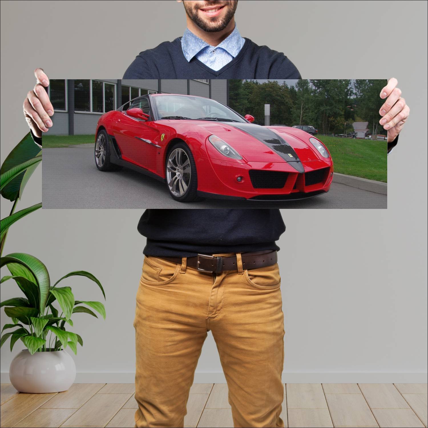 Cuadro grande 30x80cm 2008 mansory stallone auto 408 Ferrari