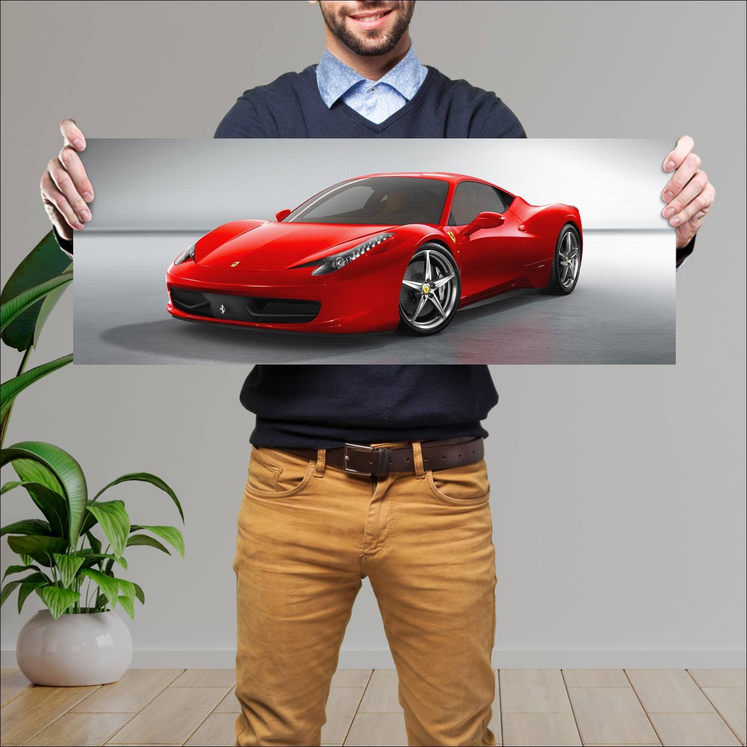 Cuadro grande 30x80cm 2009 ferrari 458 italia Ferrari