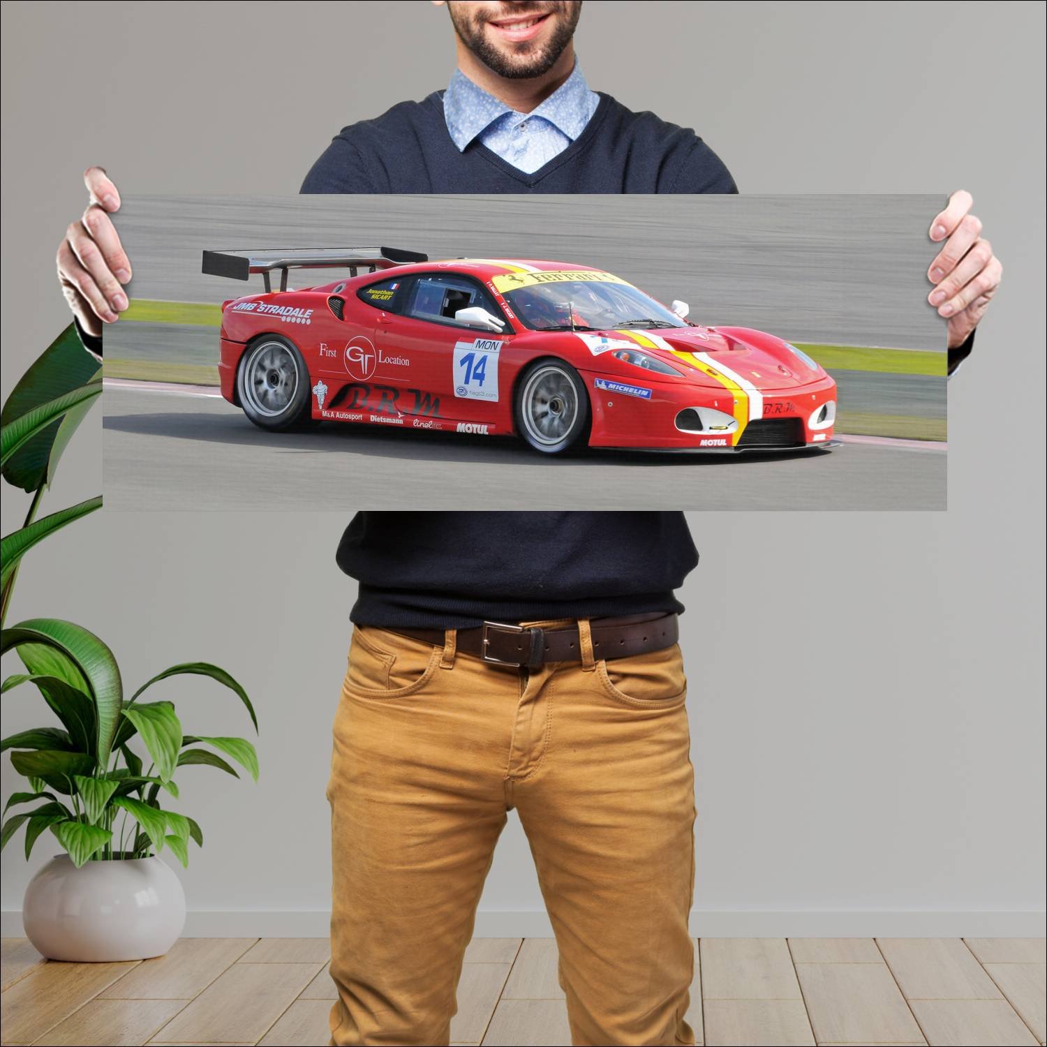 Cuadro grande 30x80cm 2009 ferrari f430 gt auto 438 Ferrari
