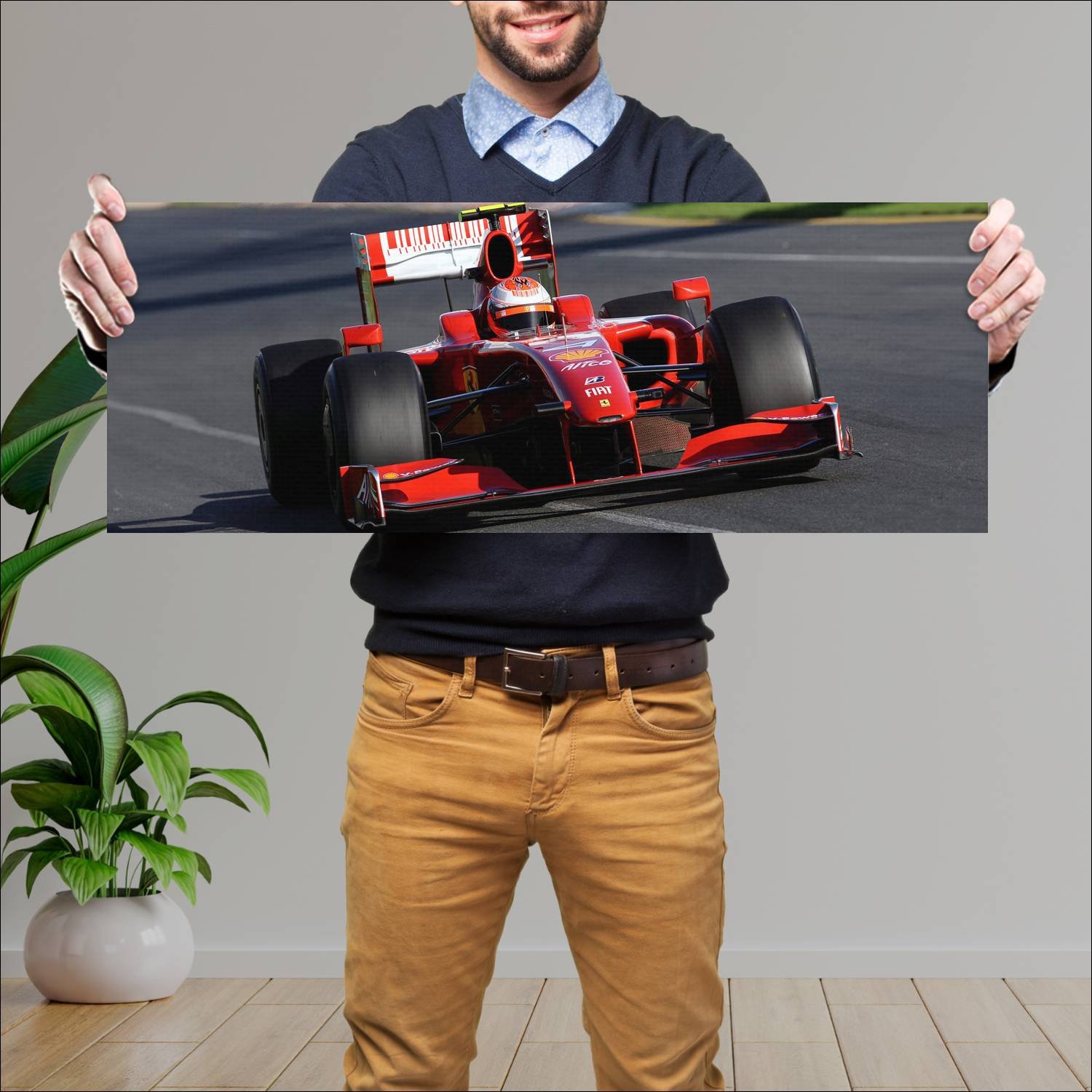Cuadro grande 30x80cm 2009 ferrari f60 auto 441 Ferrari