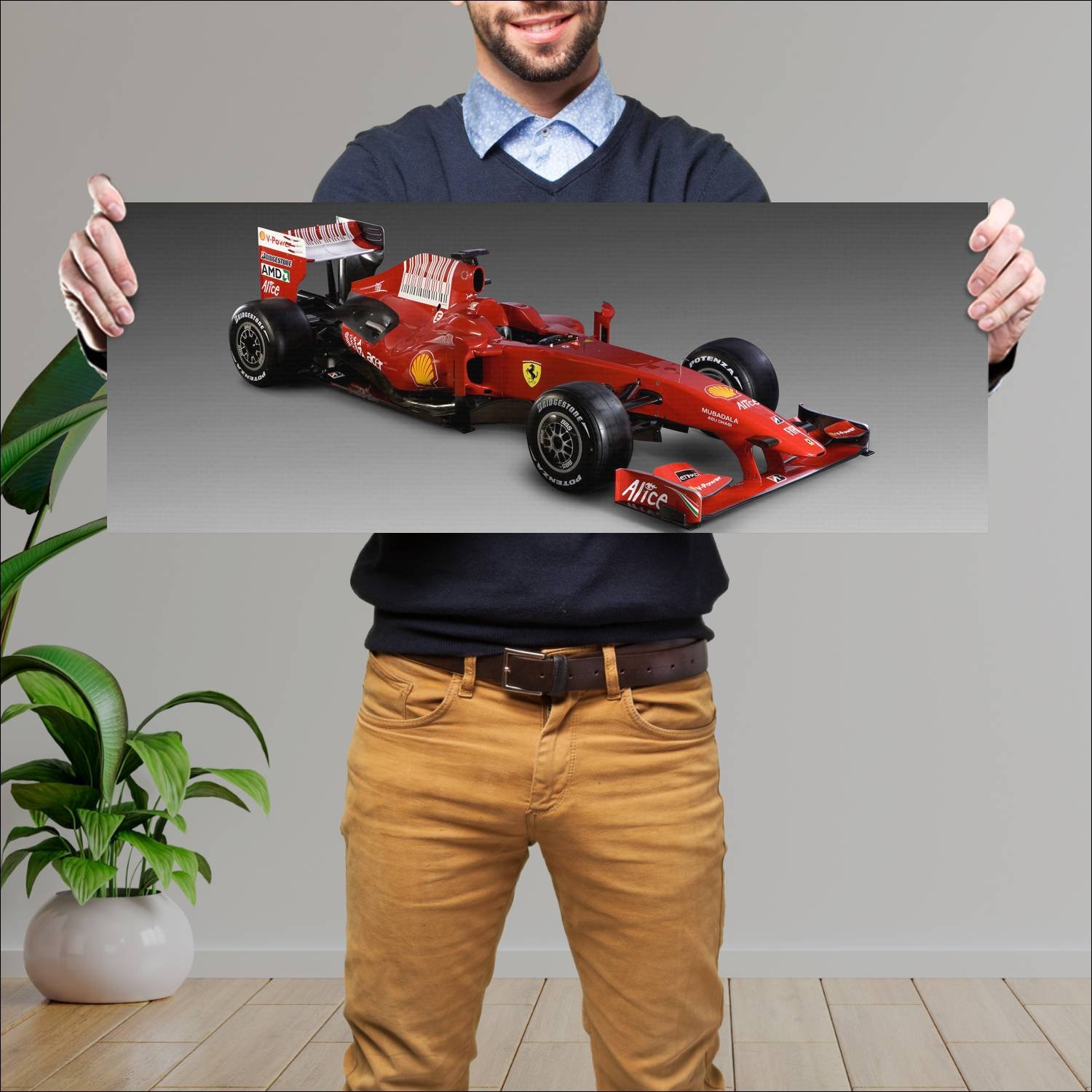 Cuadro grande 30x80cm 2009 ferrari f60 auto 442 Ferrari