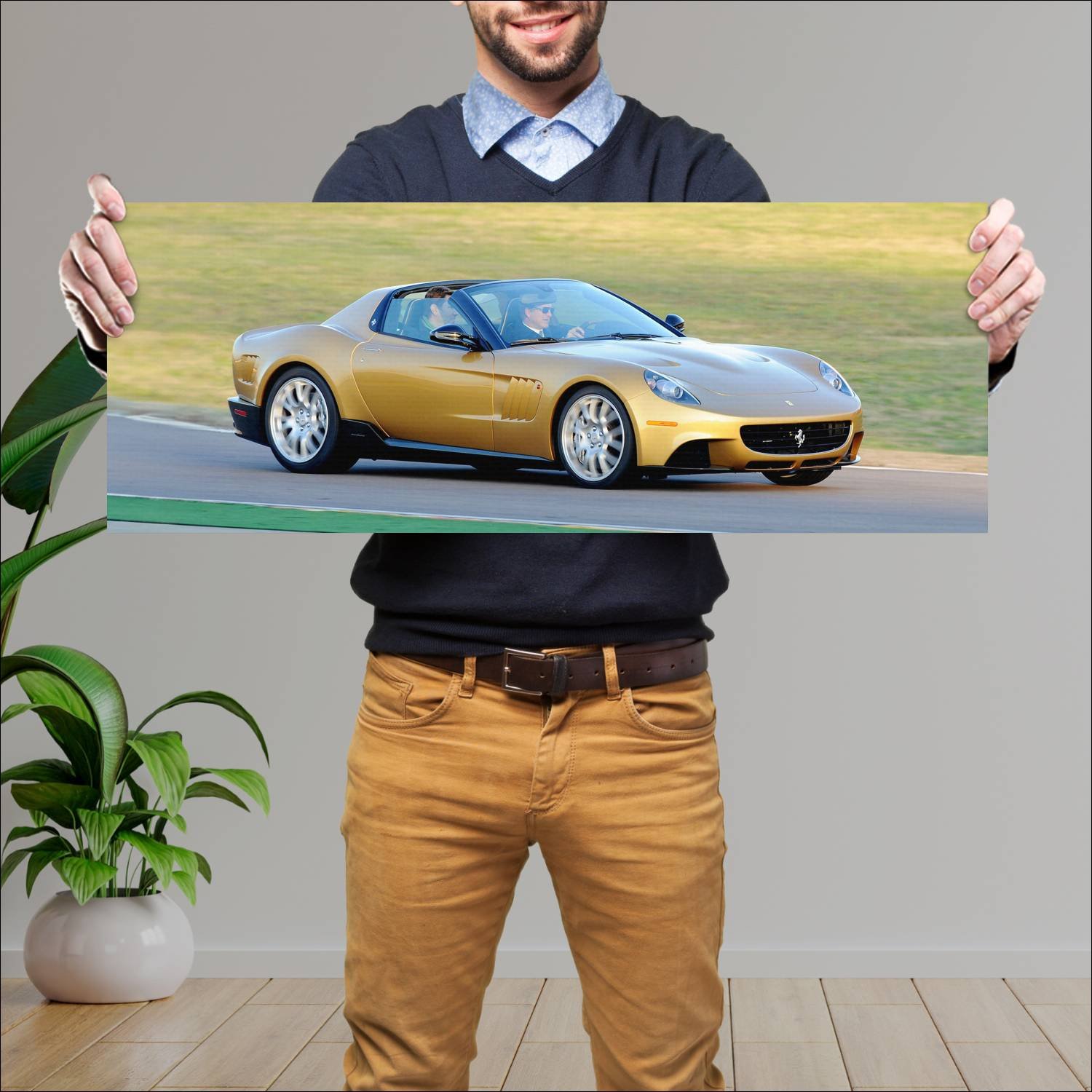 Cuadro grande 30x80cm 2009 ferrari p540 superfast 443 Ferrari