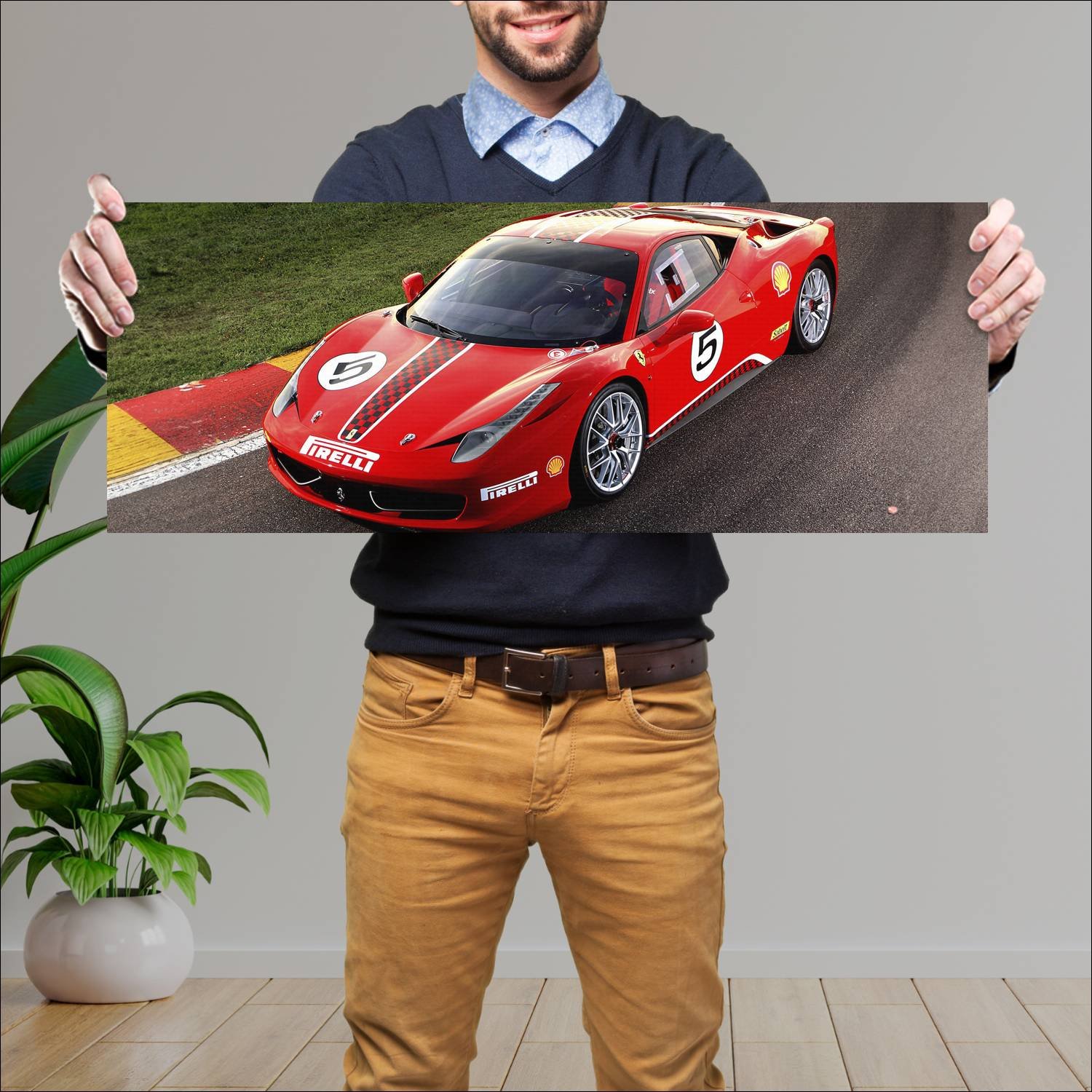 Cuadro grande 30x80cm 2010 ferrari 458 challenge 7 446 Ferrari